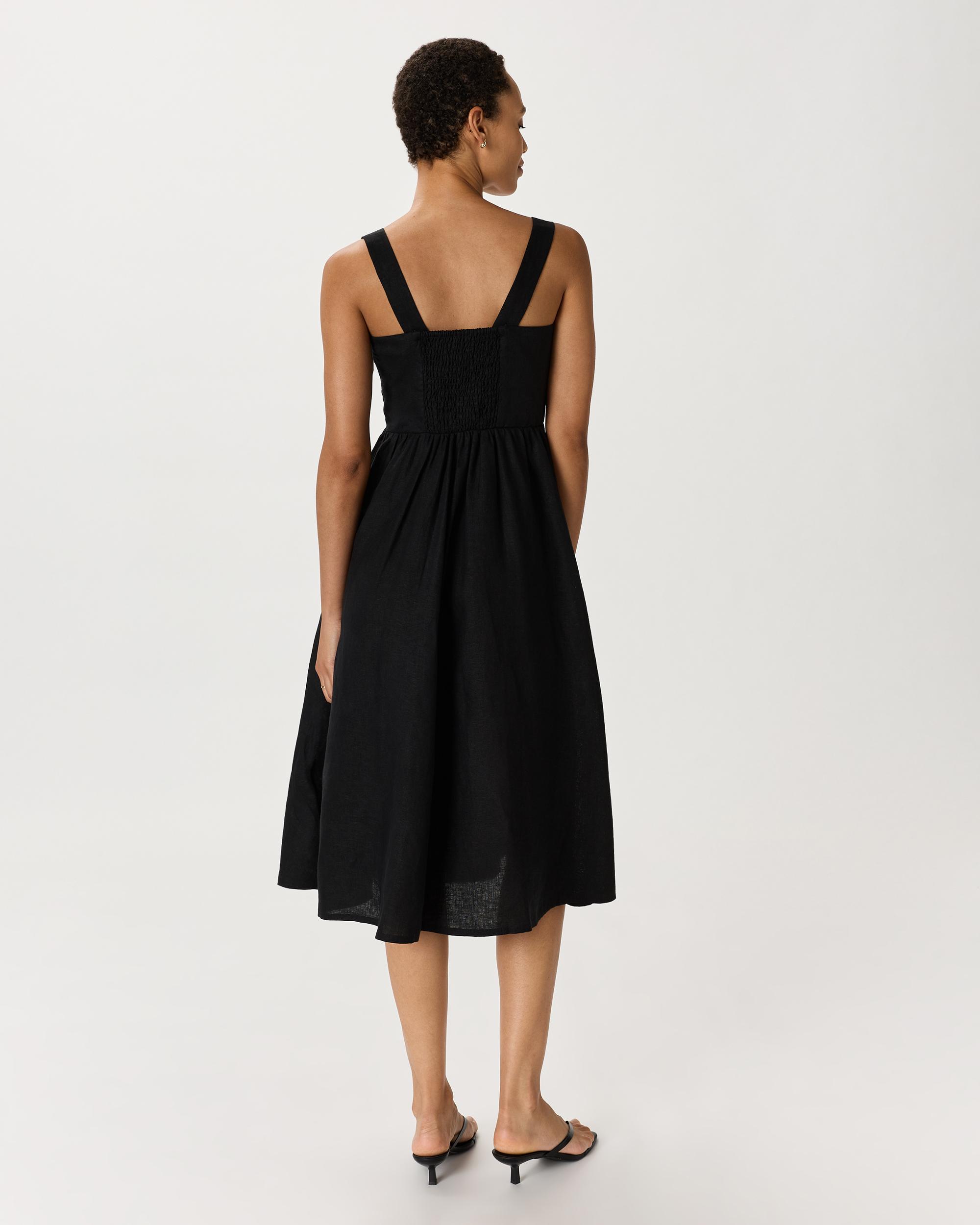 Quince | Women's 100% European Linen Fit & Flare Midi Dress Size XL Product Image