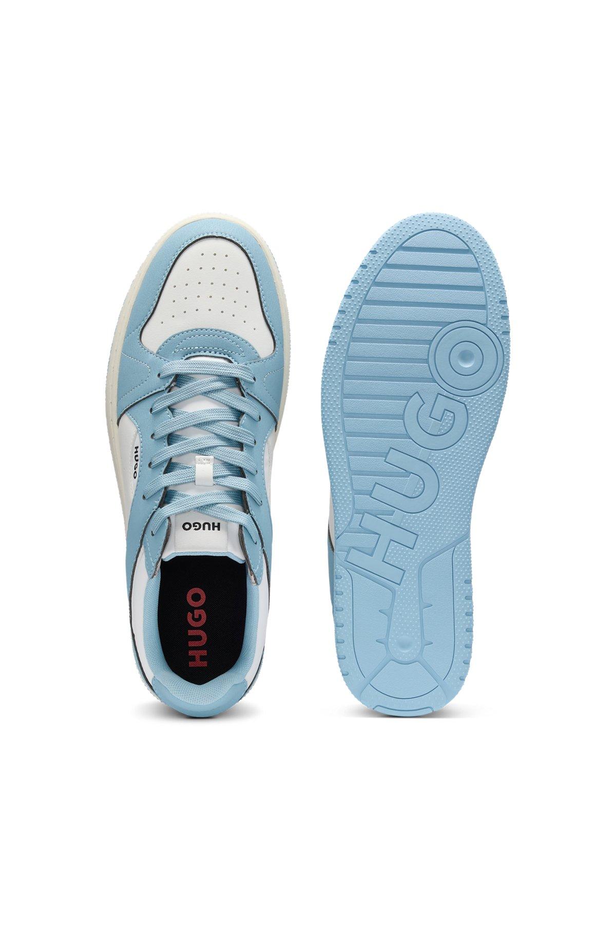 Low-top trainers with faux leather Product Image