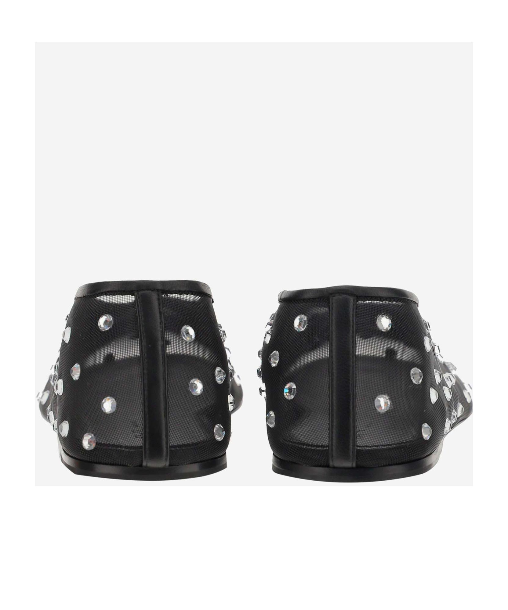 KHAITE Marcy Crystal-embellished Mesh Flats In Black Product Image
