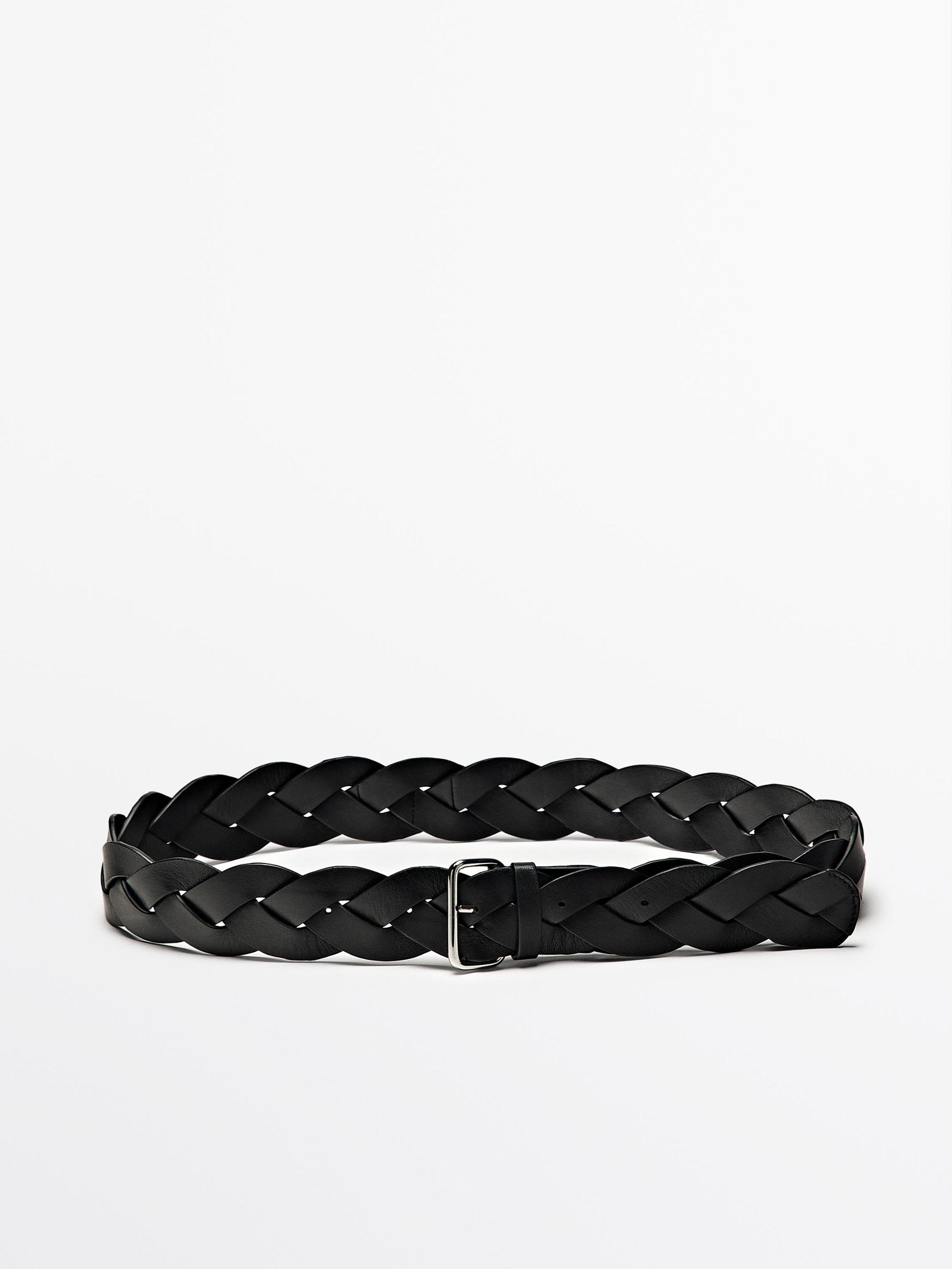 Braided nappa leather belt Product Image
