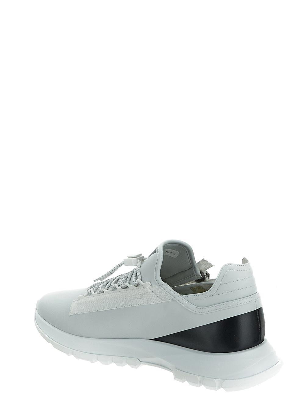 GIVENCHY Spectre Runner Leather Sneakers With 4g Side Zip Detail In White Product Image