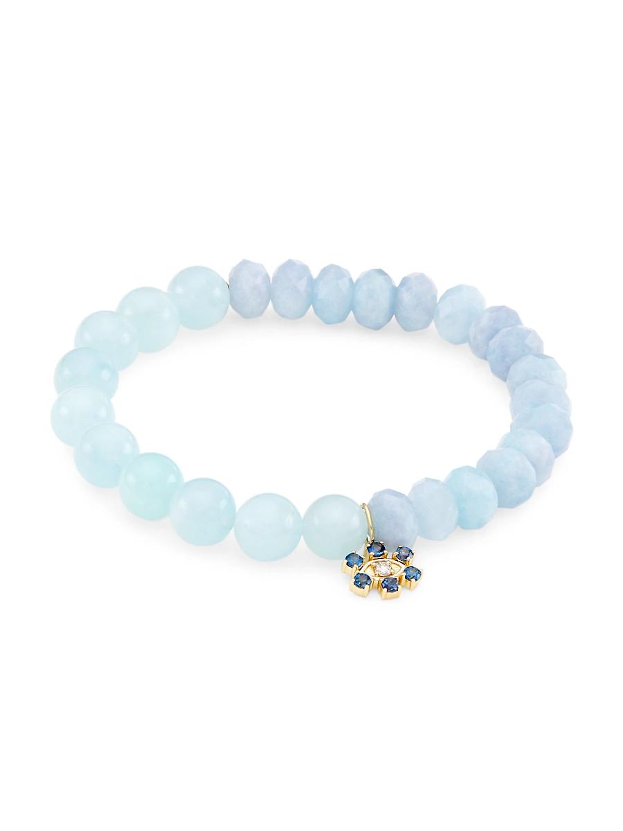 Womens 14K & Multi-Gemstone Beaded Stretch Bracelet Product Image