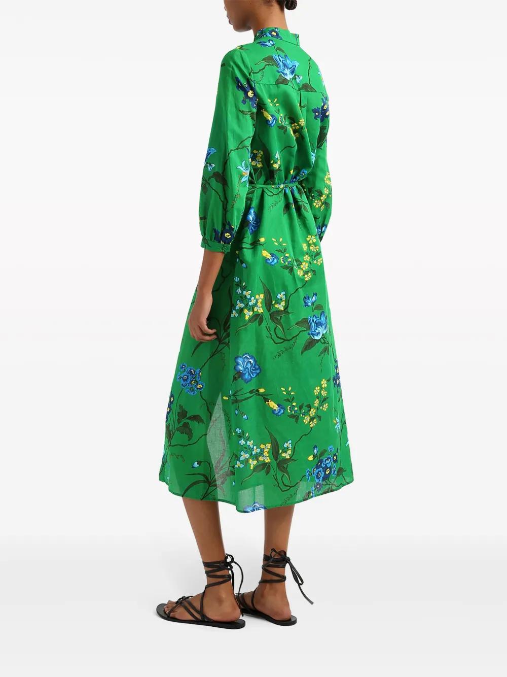 floral-print belted midi dress Product Image