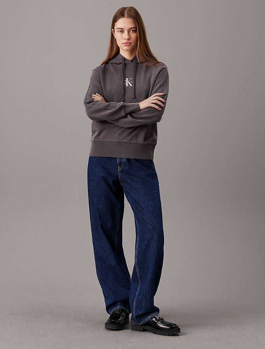 Washed Monogram Logo Relaxed Hoodie Product Image