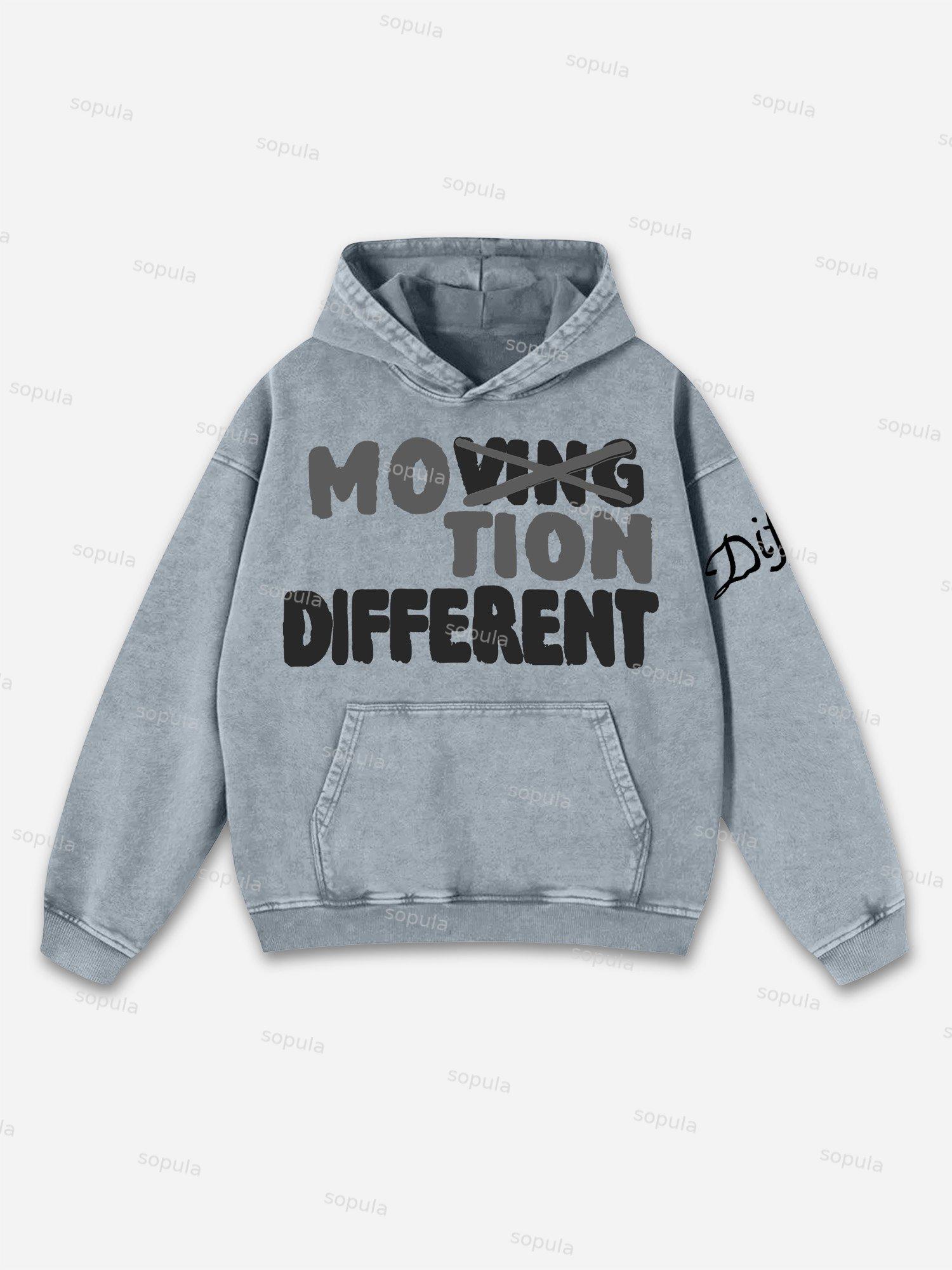 Sopula Motion Different Graphic Acid Washed Oversized Hoodie Product Image
