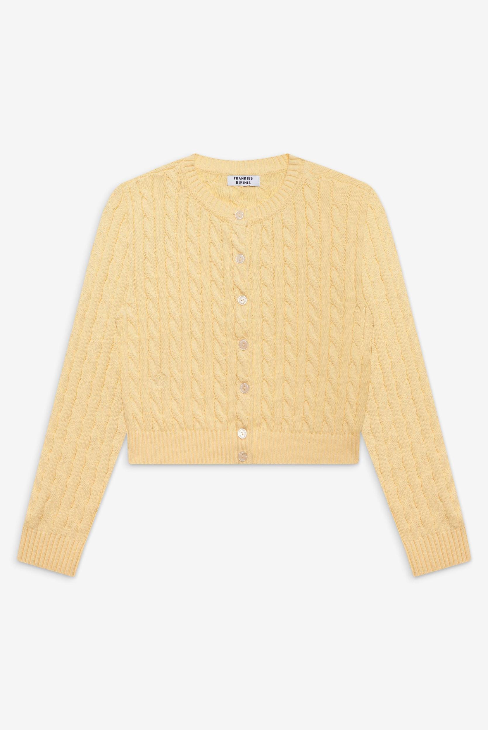 Dudley Cable Knit Cardigan - Vanilla Sugar Product Image