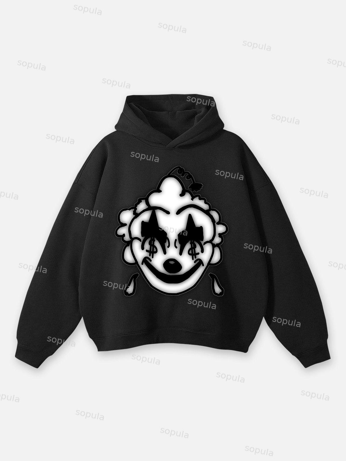 Sopula Vintage Street Portrait Graphic Hoodie Product Image