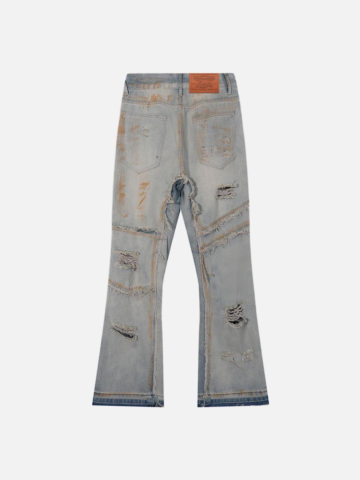 Aelfric Eden Mud Dyeing Distressed Bootcut Jeans Product Image