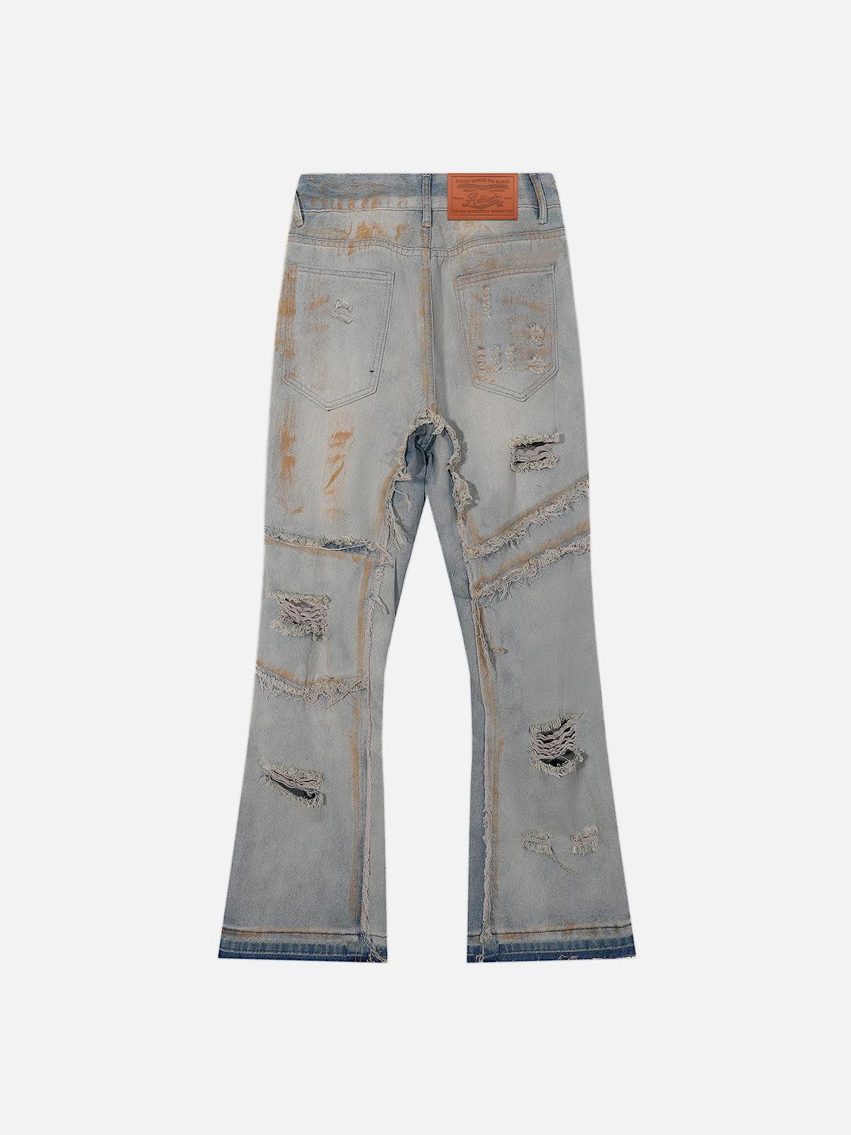 Aelfric Eden Mud Dyeing Distressed Bootcut Jeans Product Image