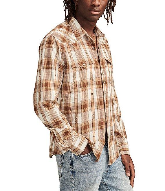 Lucky Brand Long Sleeve Plaid Dobby Western Shirt Product Image