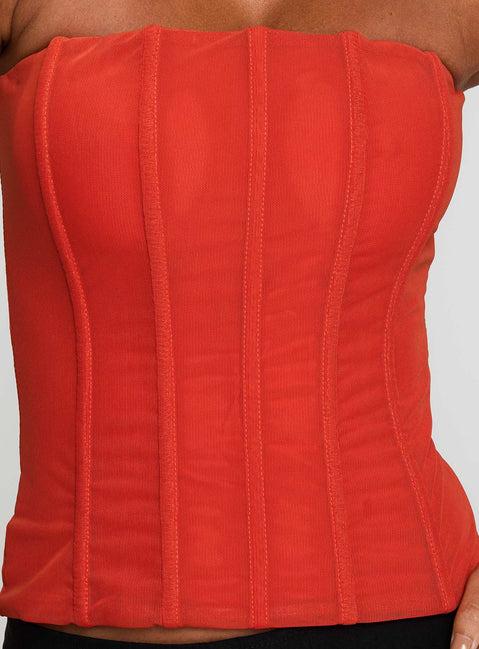 Moneypenny Strapless Top Orange Product Image