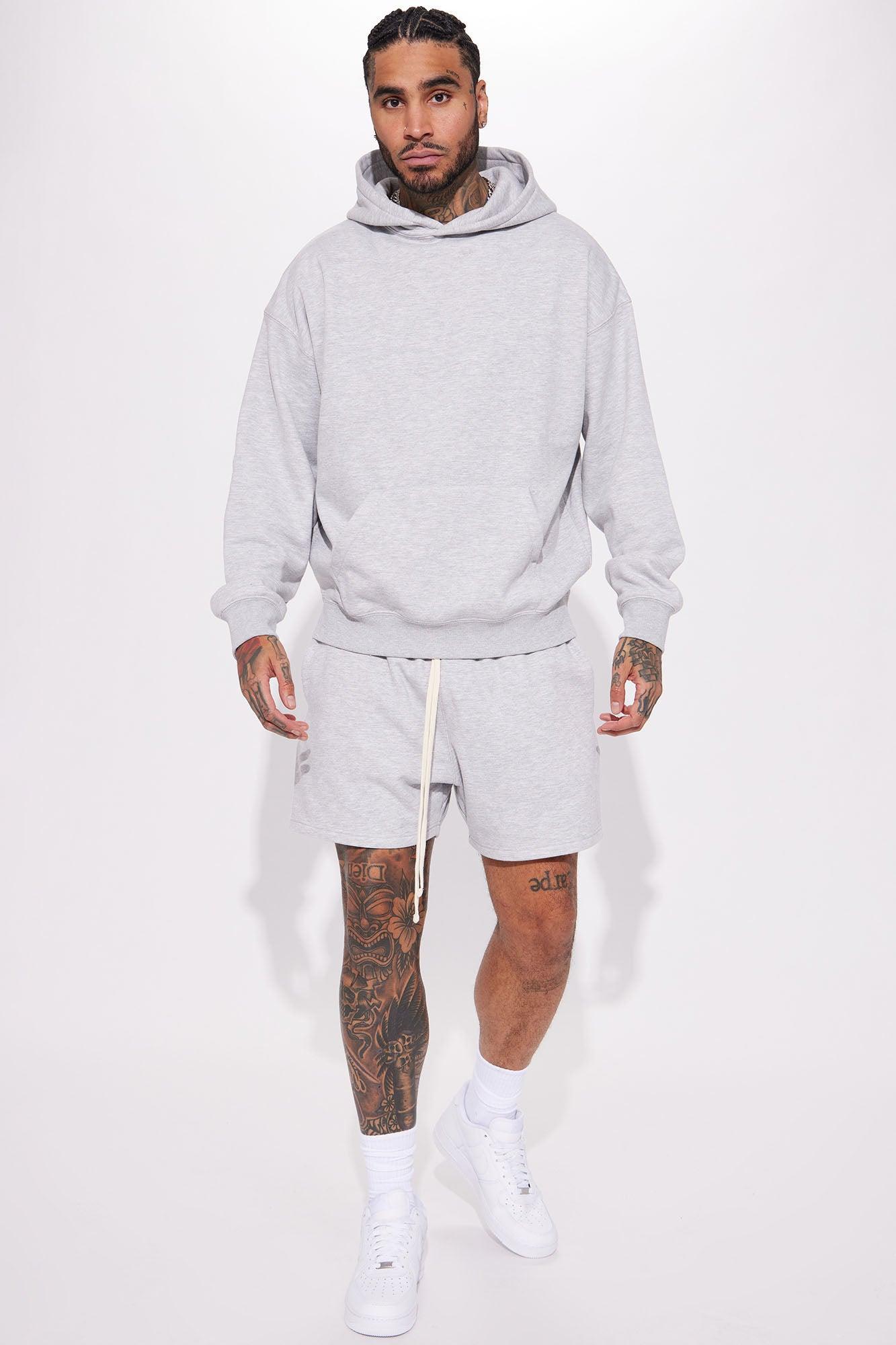 Tyson Oversize Heavyweight Sweat Shorts - Heather Grey Product Image
