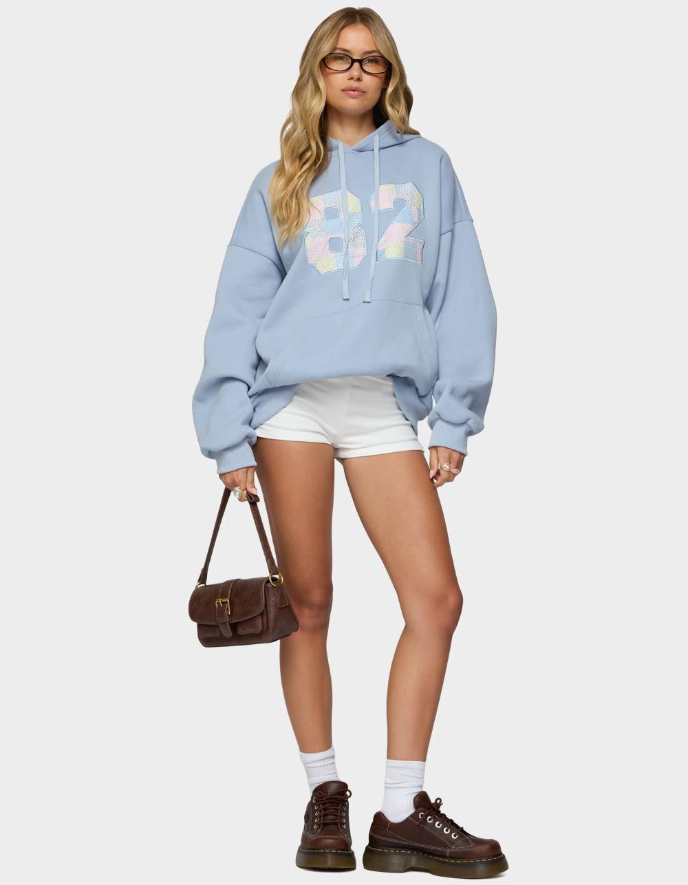 EDIKTED 82 Oversized Hoodie - LIGHT BLUE Product Image