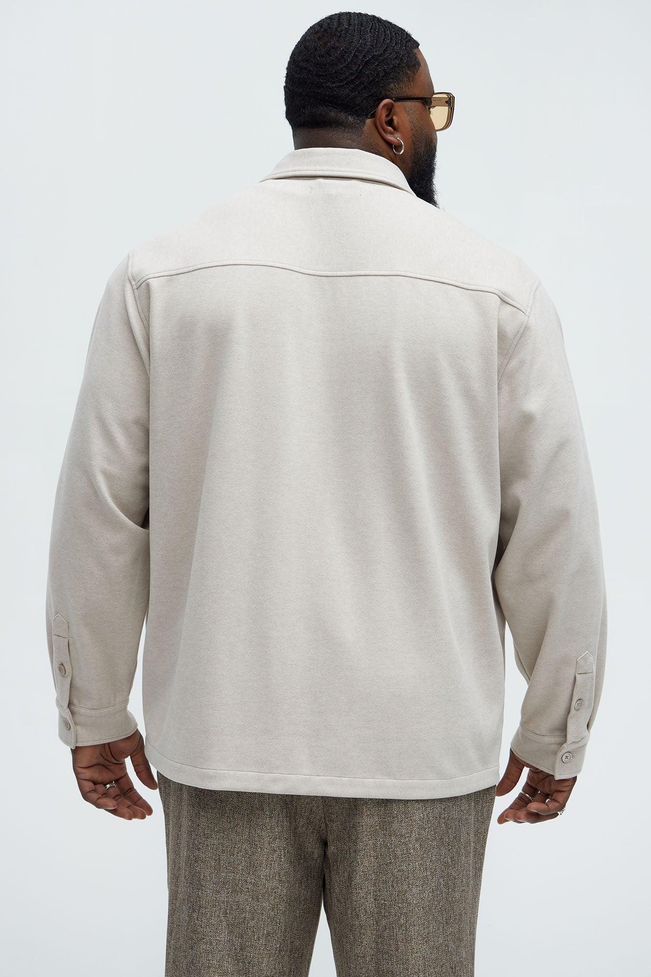 Fargo Wool Like Button Up Shirt - Tan Product Image