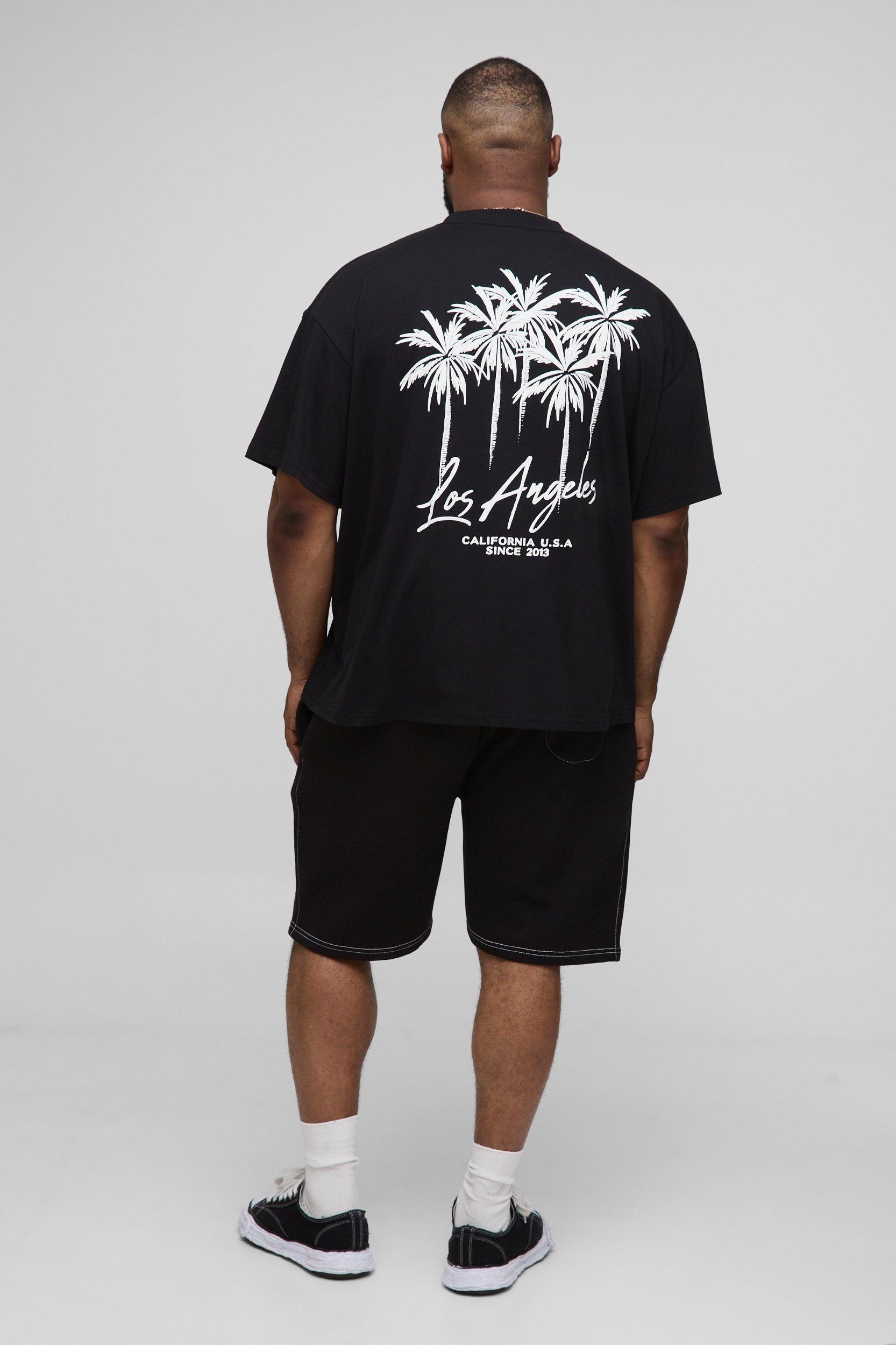 Plus Relaxed Worldwide Contrast Stitch Short | boohooMAN USA Product Image