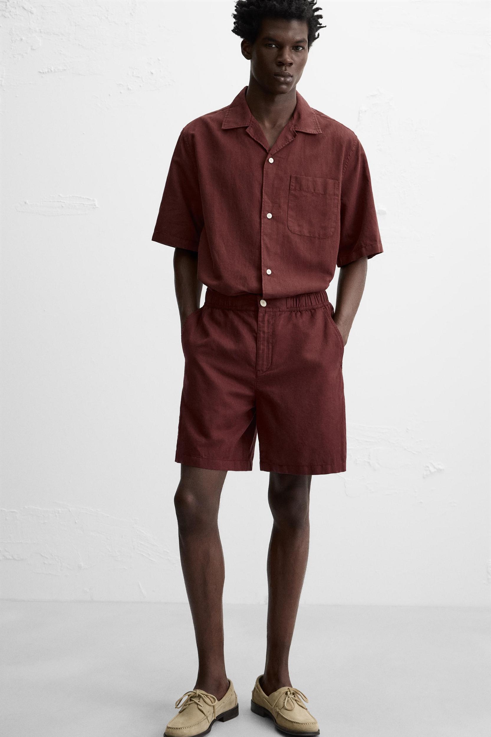 LINEN-COTTON SHORTS Product Image