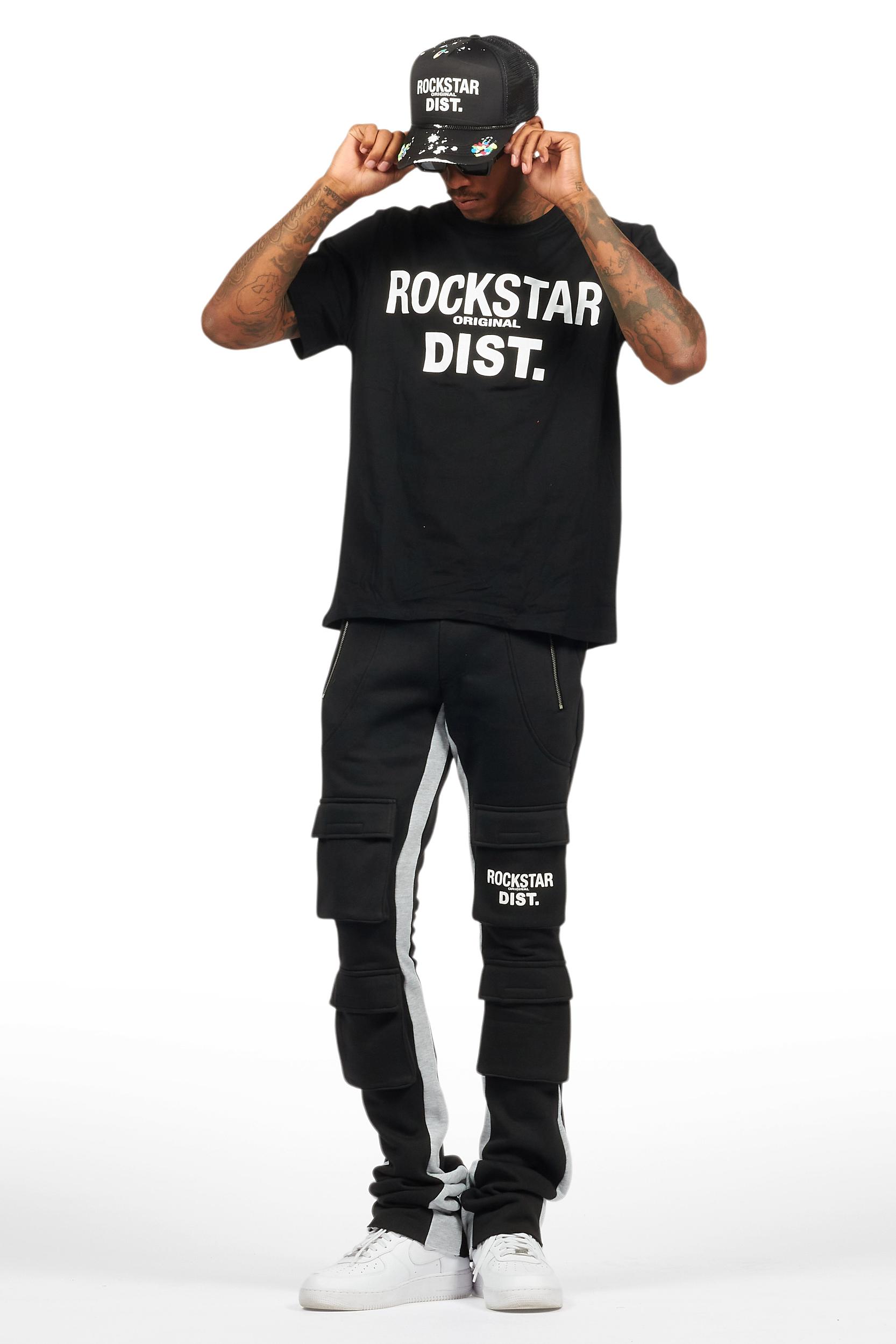 Antoon Black T-Shirt/Stacked Flare Track Set Male Product Image