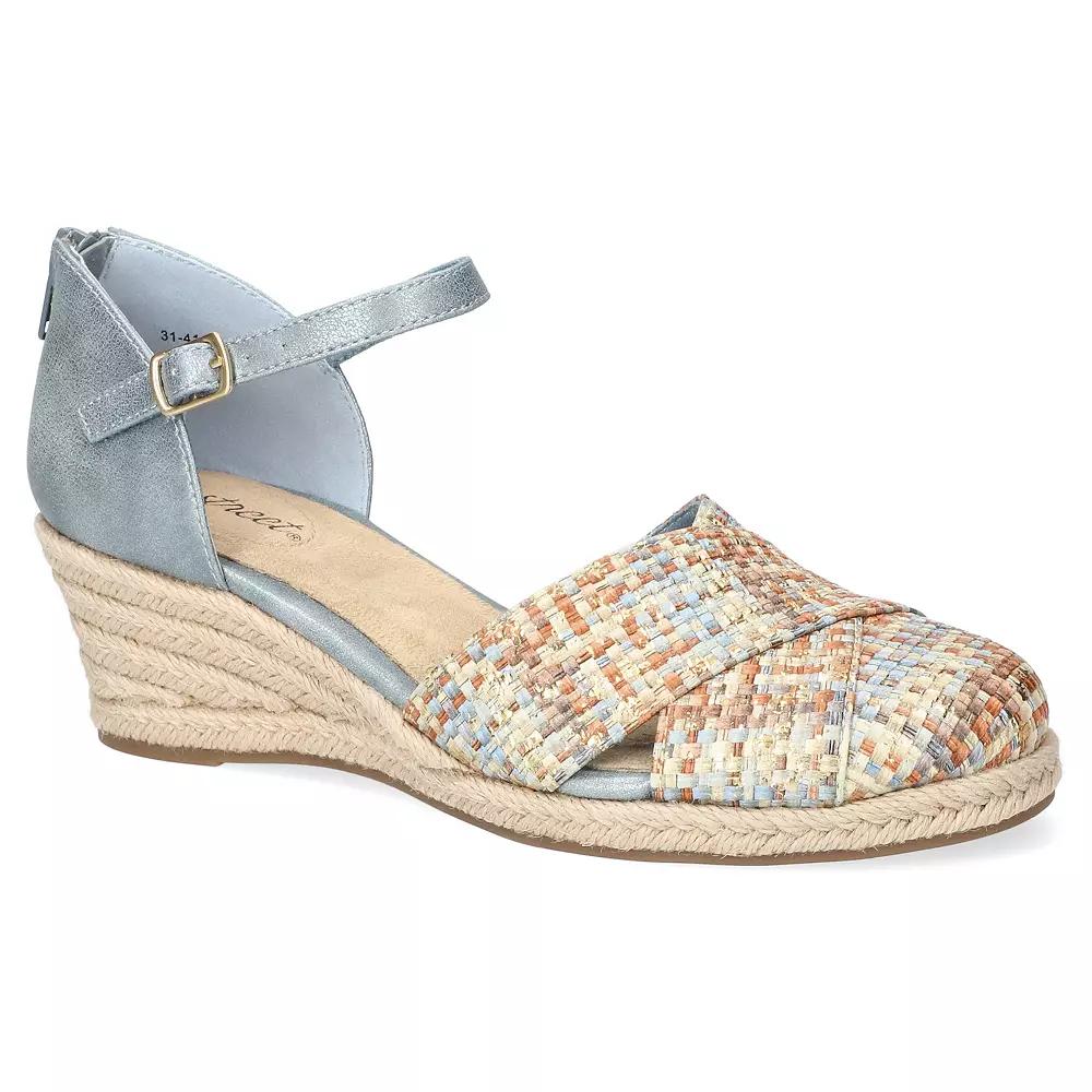 Easy Street Comfort Espadrille Women's Wedge Sandals, Size: 9, Pastel Team Woven Product Image