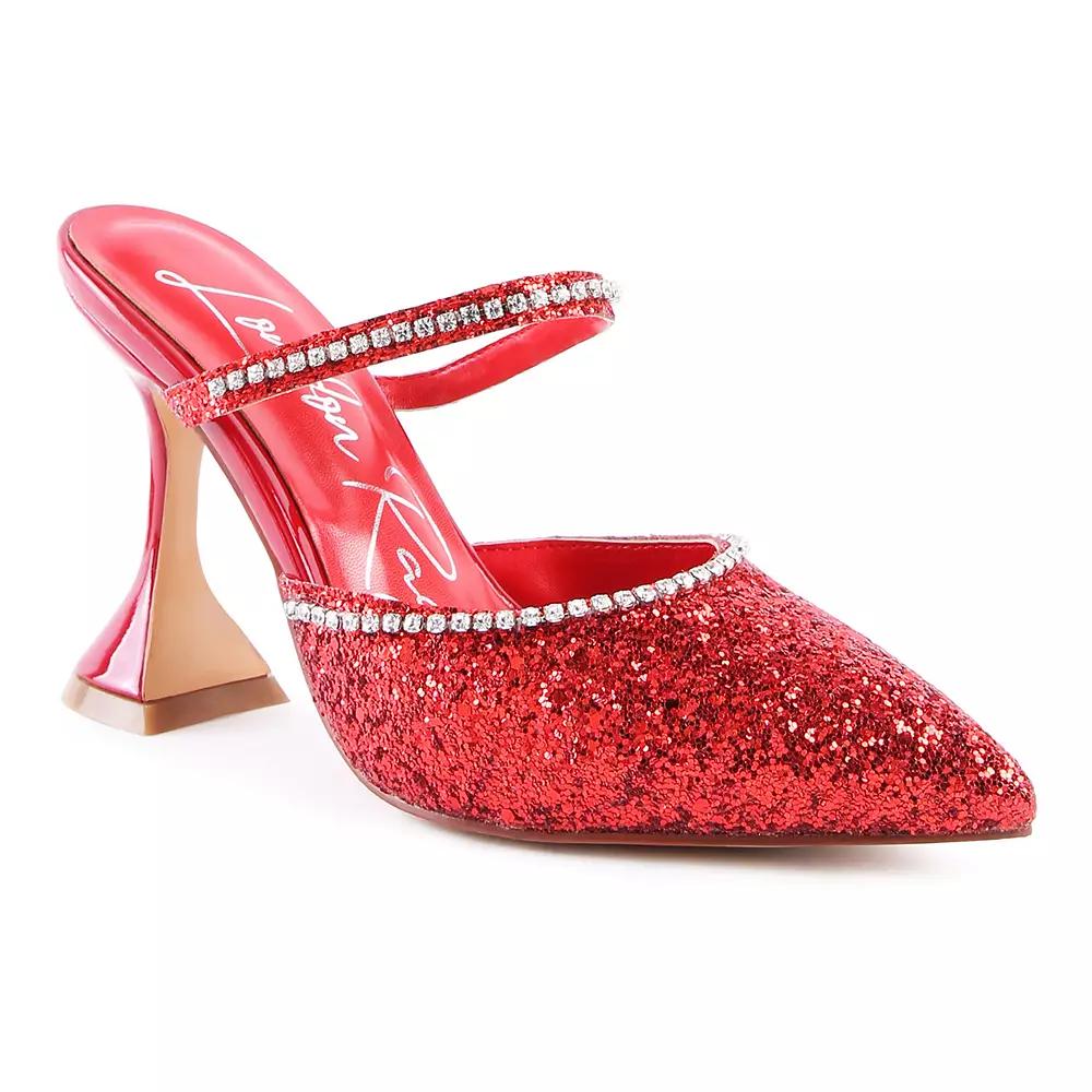 London Rag Iris Glitter Spool Women's Heel Sandals, Size: 6, Red Product Image