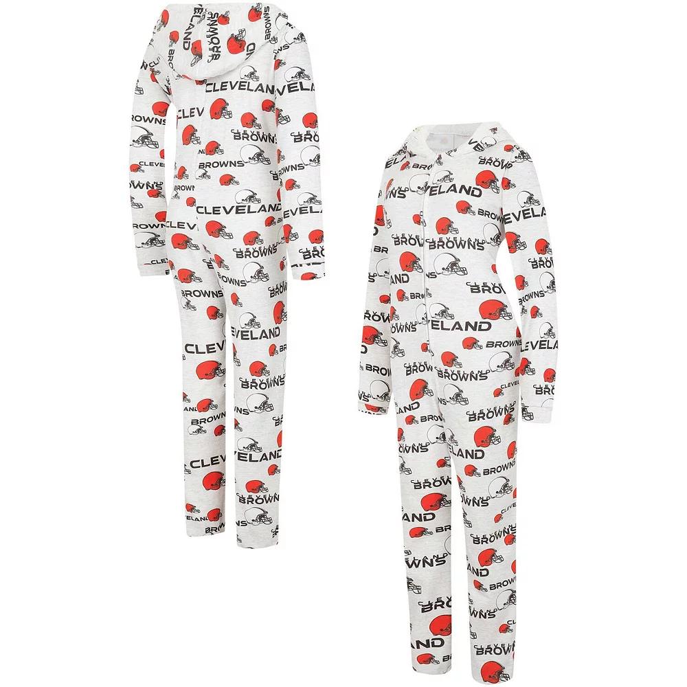 Women's Concepts Sport Cream Cleveland Browns Docket Hoodie Full-Zip Union Suit,  Product Image