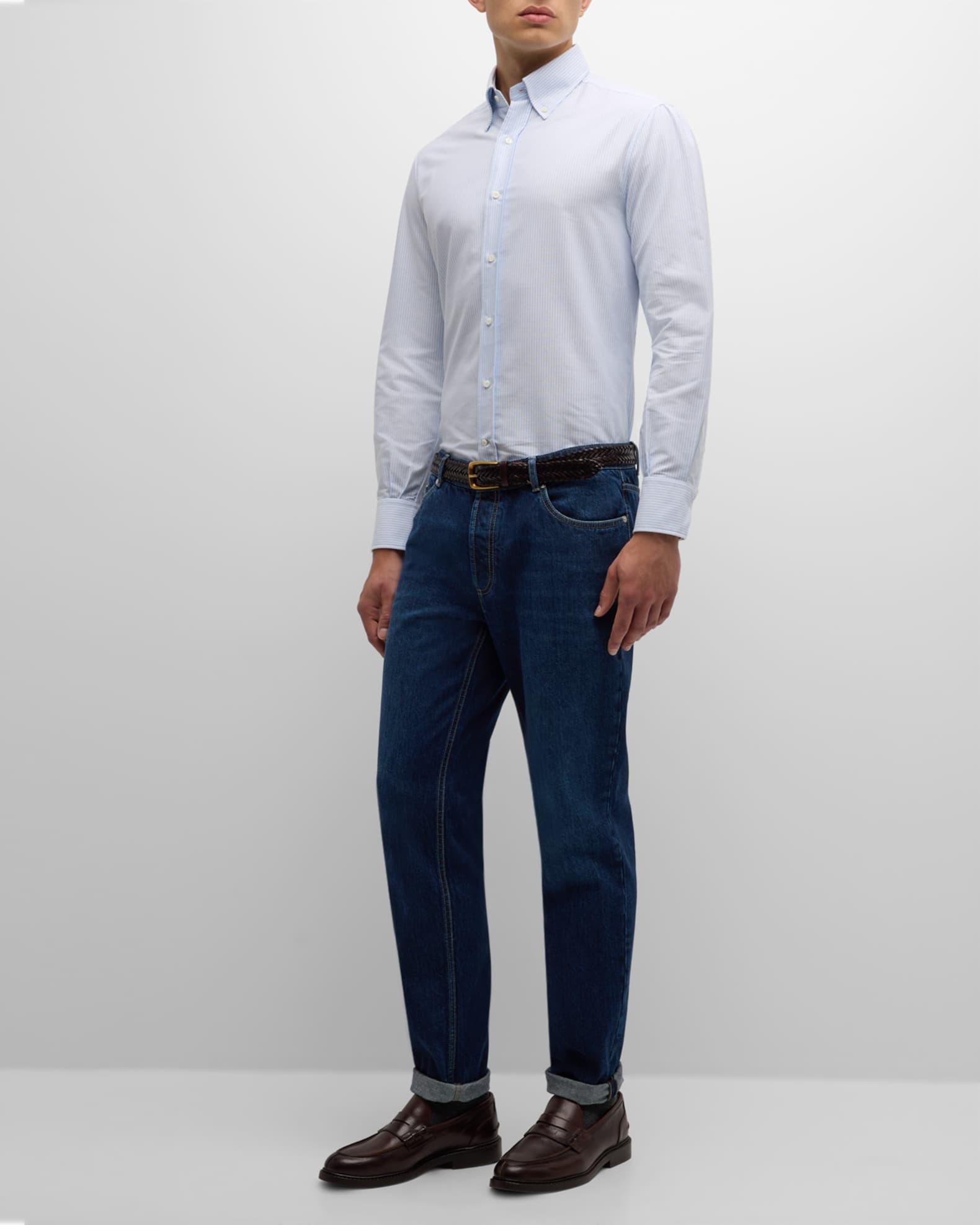 Men's Cotton Pinstripe Sport Shirt Product Image