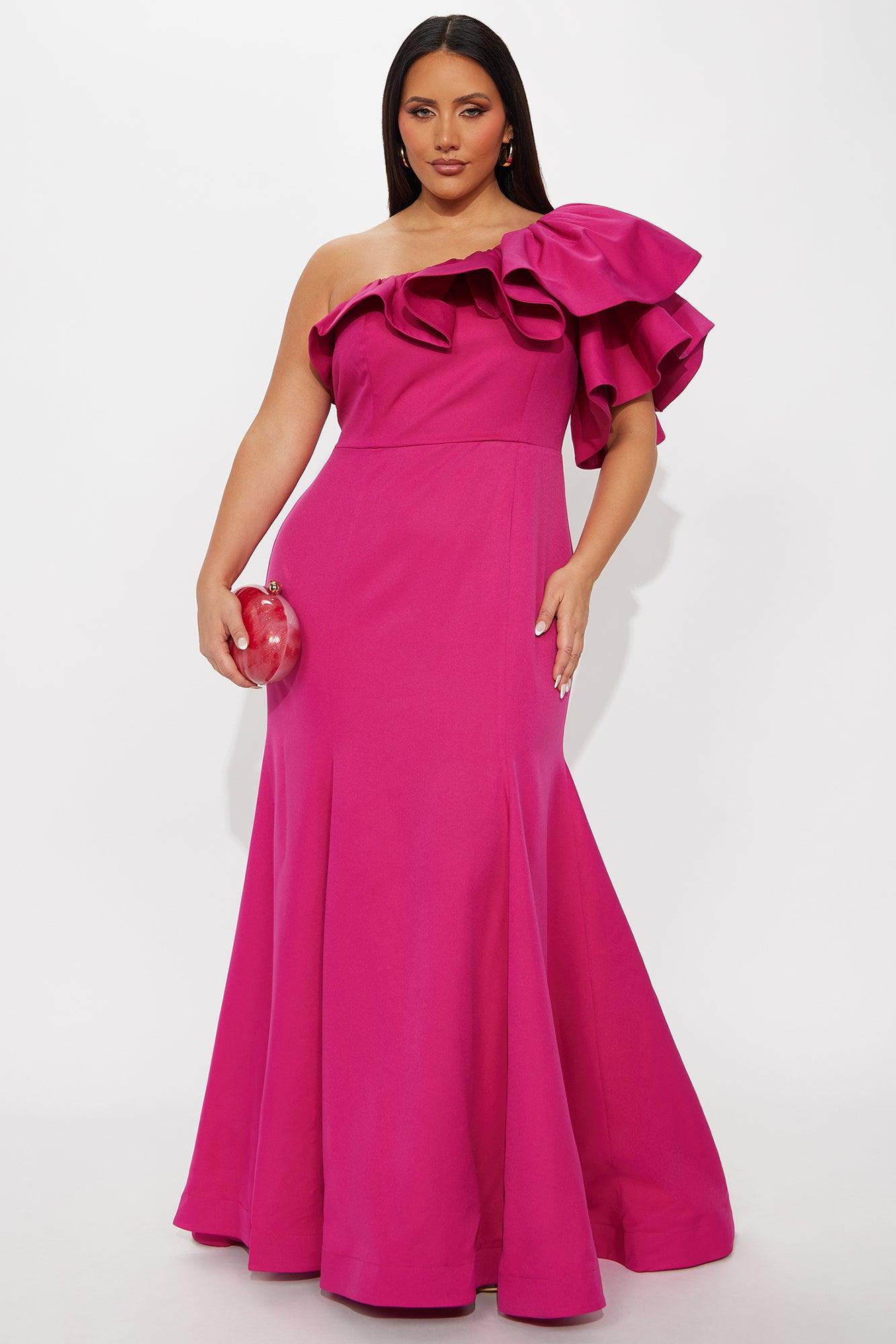 Guiselle Mermaid Maxi Gown - Magenta Female Product Image