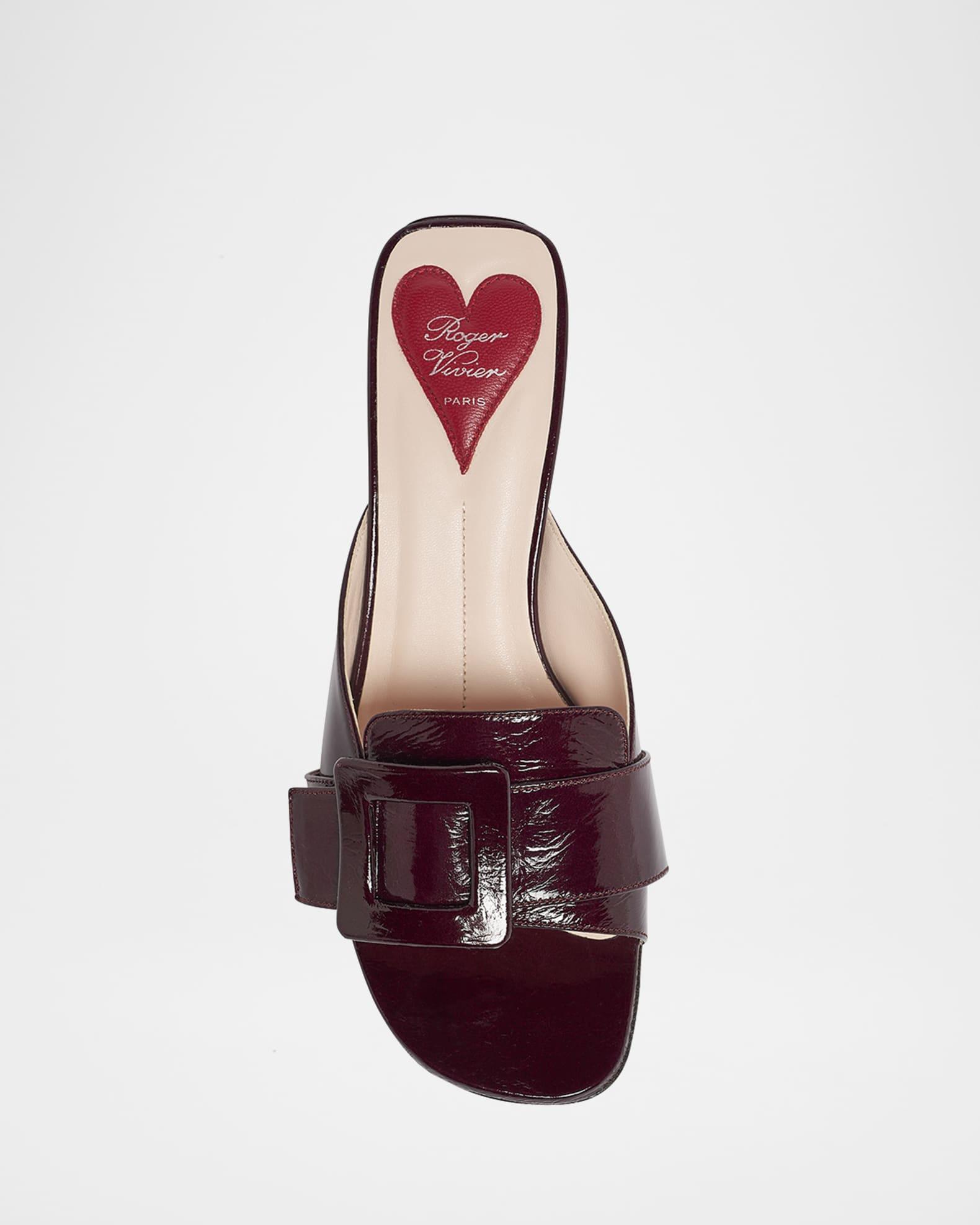 Patent Leather Buckle Mule Sandals Product Image