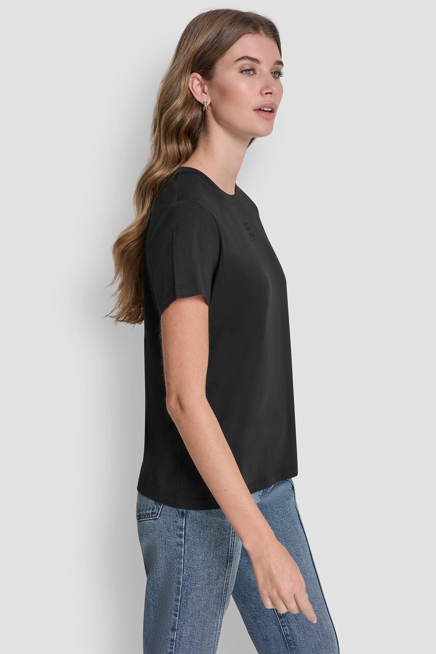 DKNY STACKED EYELET LOGO TEE Product Image