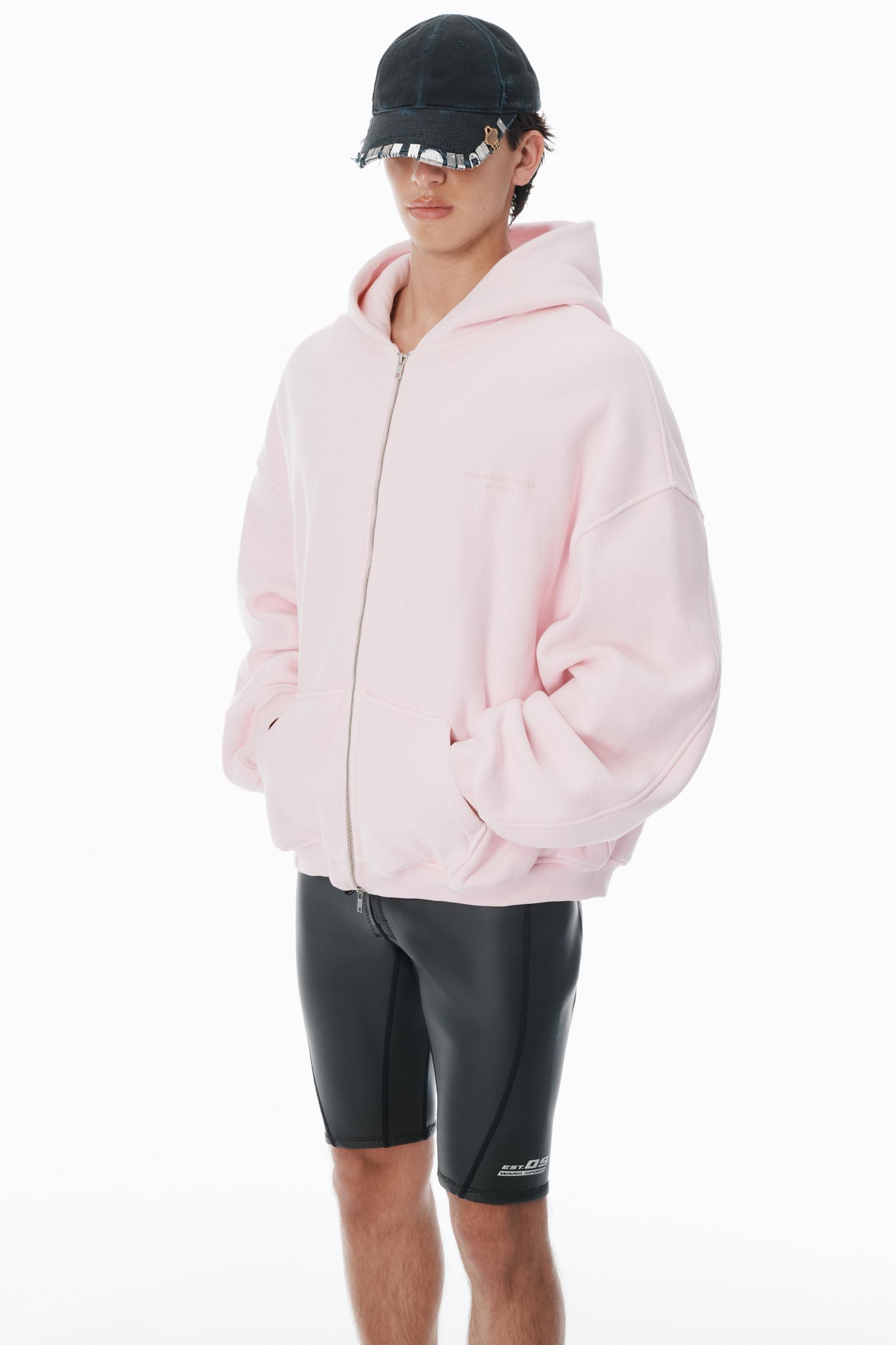 Pink Cotton Logo Zip-up Hoodie Product Image