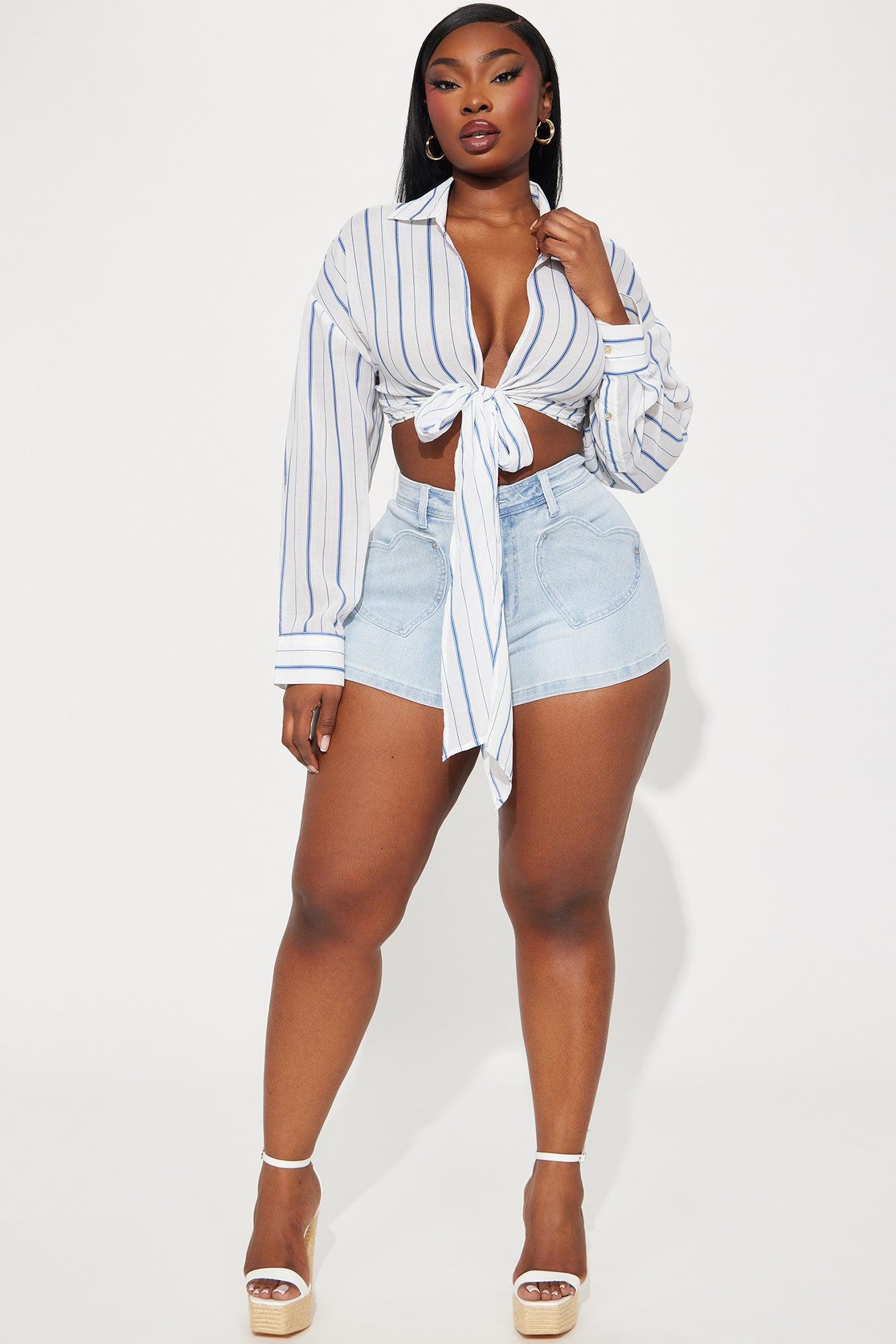 All My Heart Stretch Denim Shorts - Light Wash Product Image