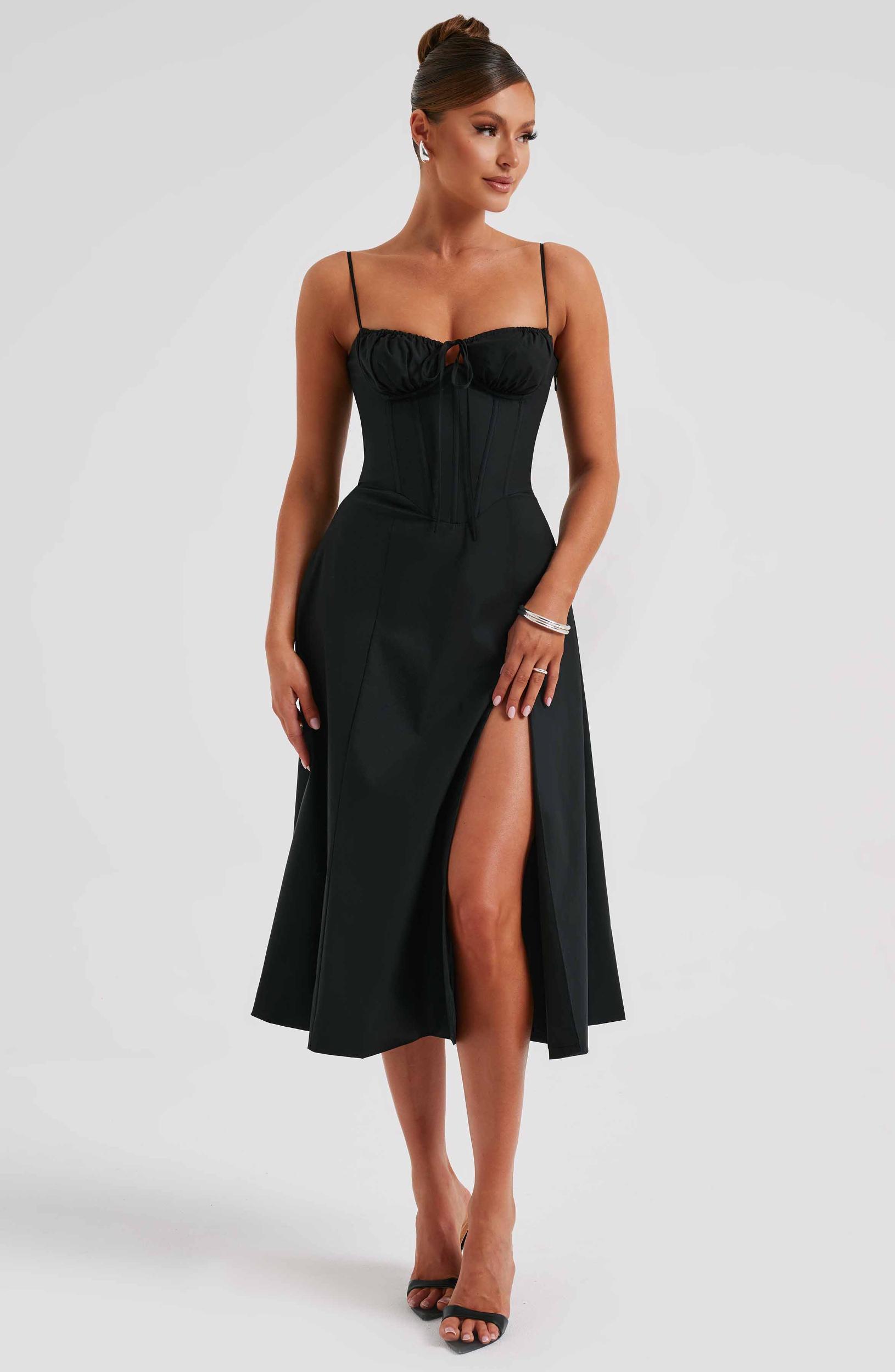 Deanna Midi Dress - Black Product Image