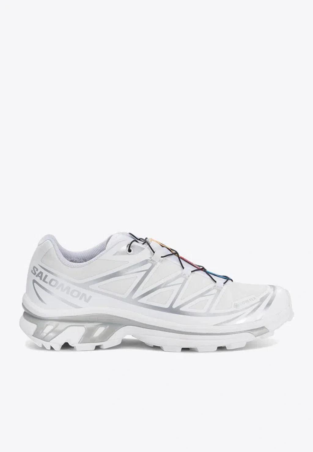 SALOMON Mens White White Silver Xt-6 Gtx Quick-lace Mesh Low-top Trainers Product Image