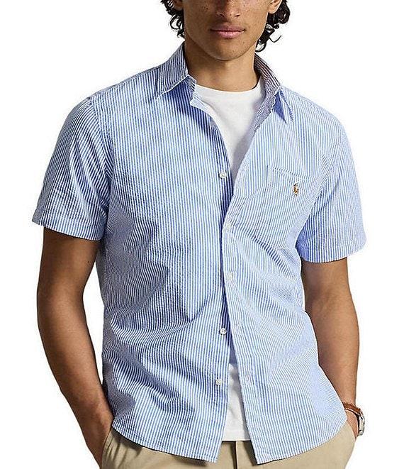 Polo Ralph Lauren Prepster Striped Seersucker Short Sleeve Woven Shirt Product Image