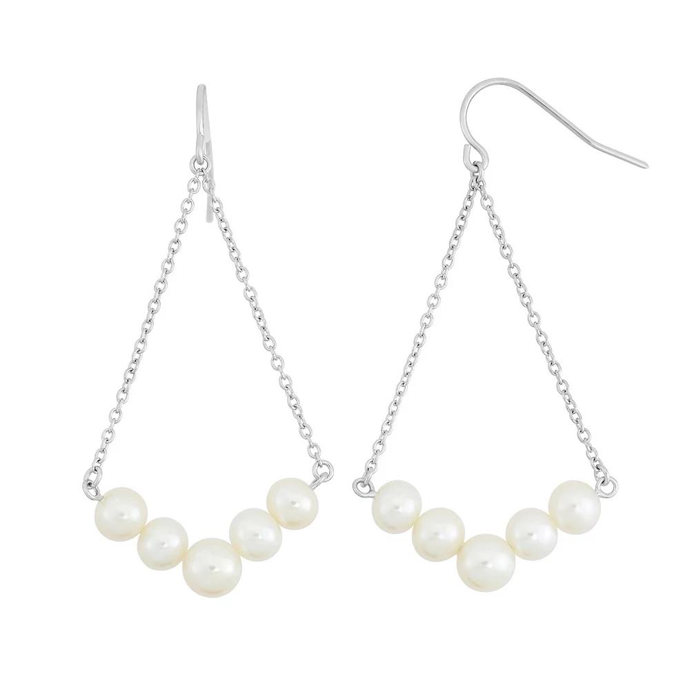 Freshwater Cultured Pearl Sterling Silver Chandelier Earrings, Women's, White Product Image