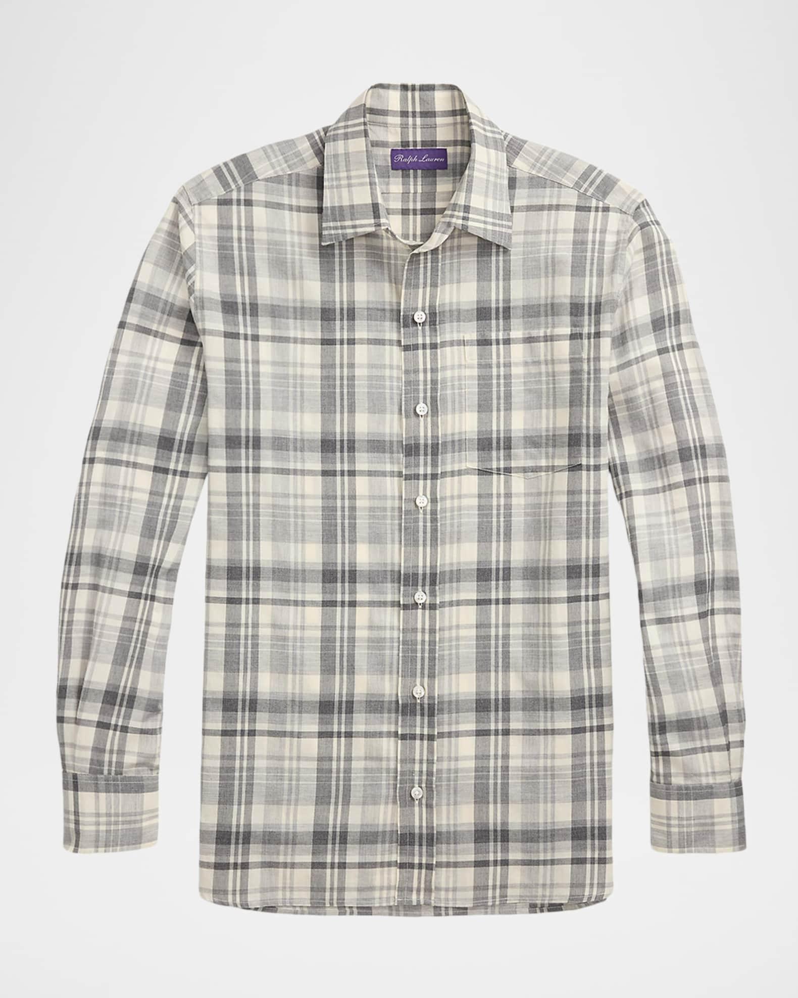 Men's Plaid Twill Pocket Button-Down Shirt Product Image