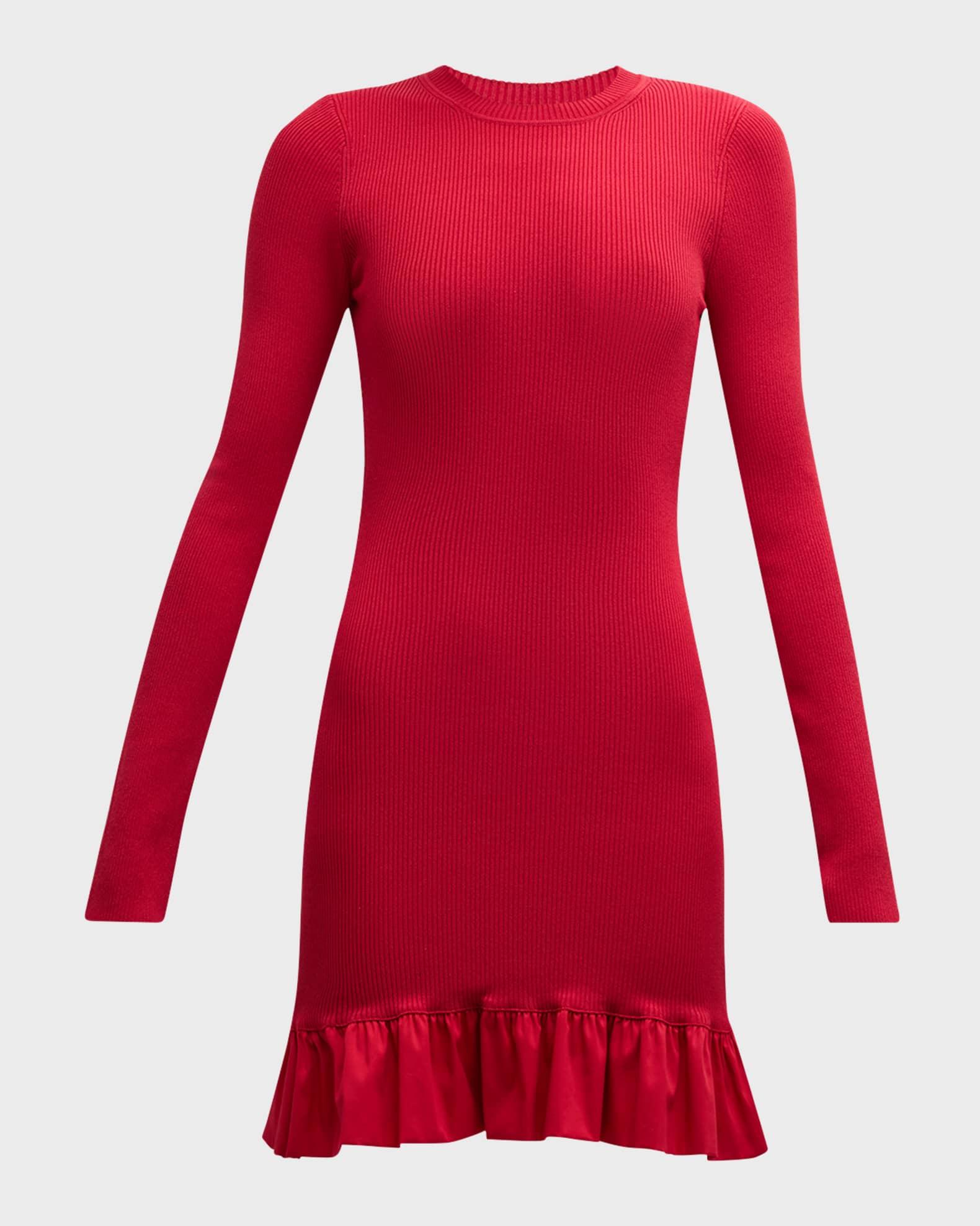Otto Knit Poplin Combo Mini Dress Product Image