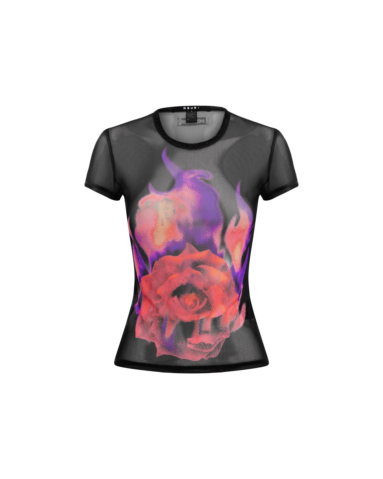 ABLAZE MESH SS TEE BLACK Female Product Image