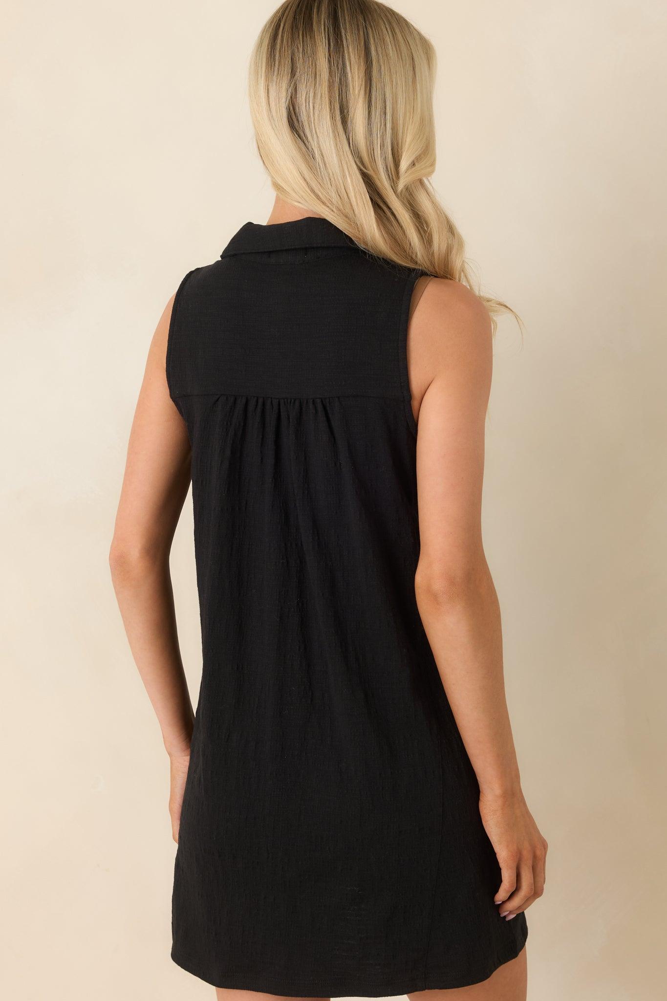 Z Supply New Light Black Textured Shirt Mini Dress Product Image