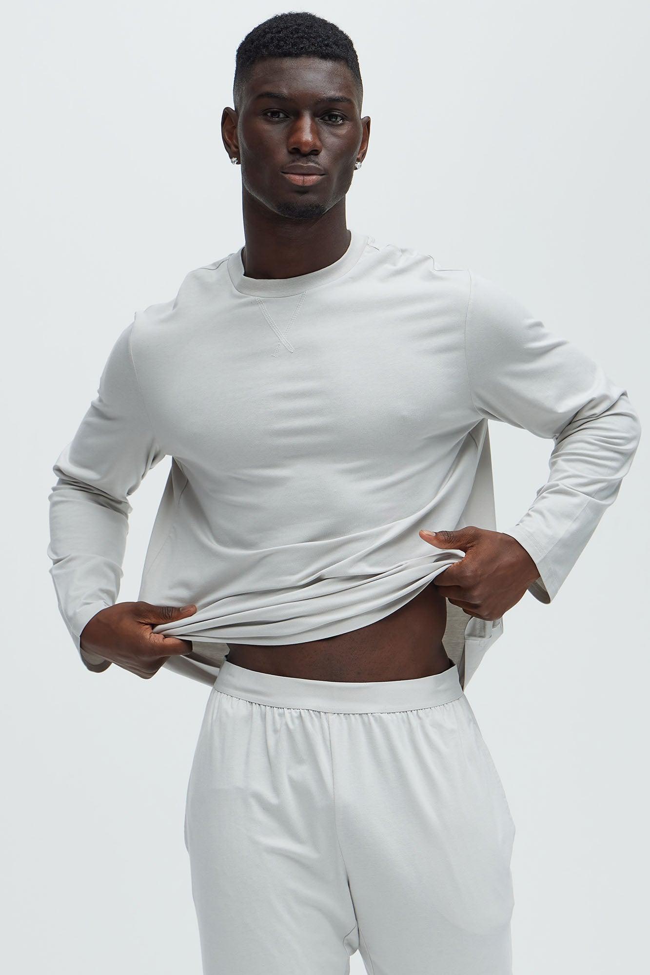 Essential Modal Lounge Long Sleeve Tee - Grey Product Image