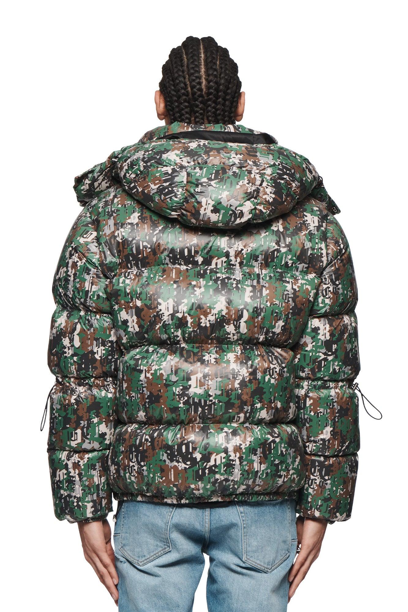 Gothic Camo Puffer Jacket Male Product Image