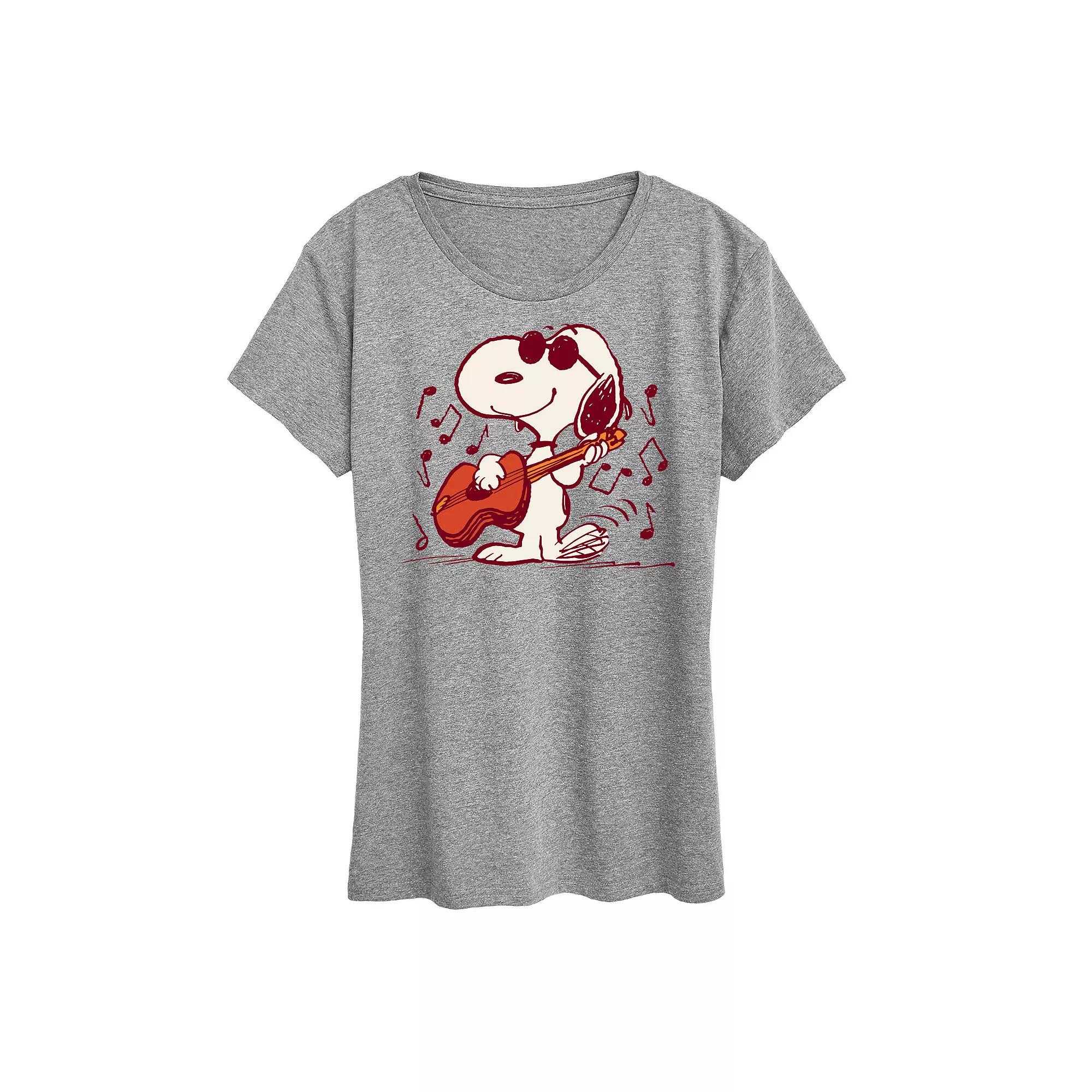 Women's Peanuts Snoopy Joe Cool Guitar Graphic Tee,  Product Image