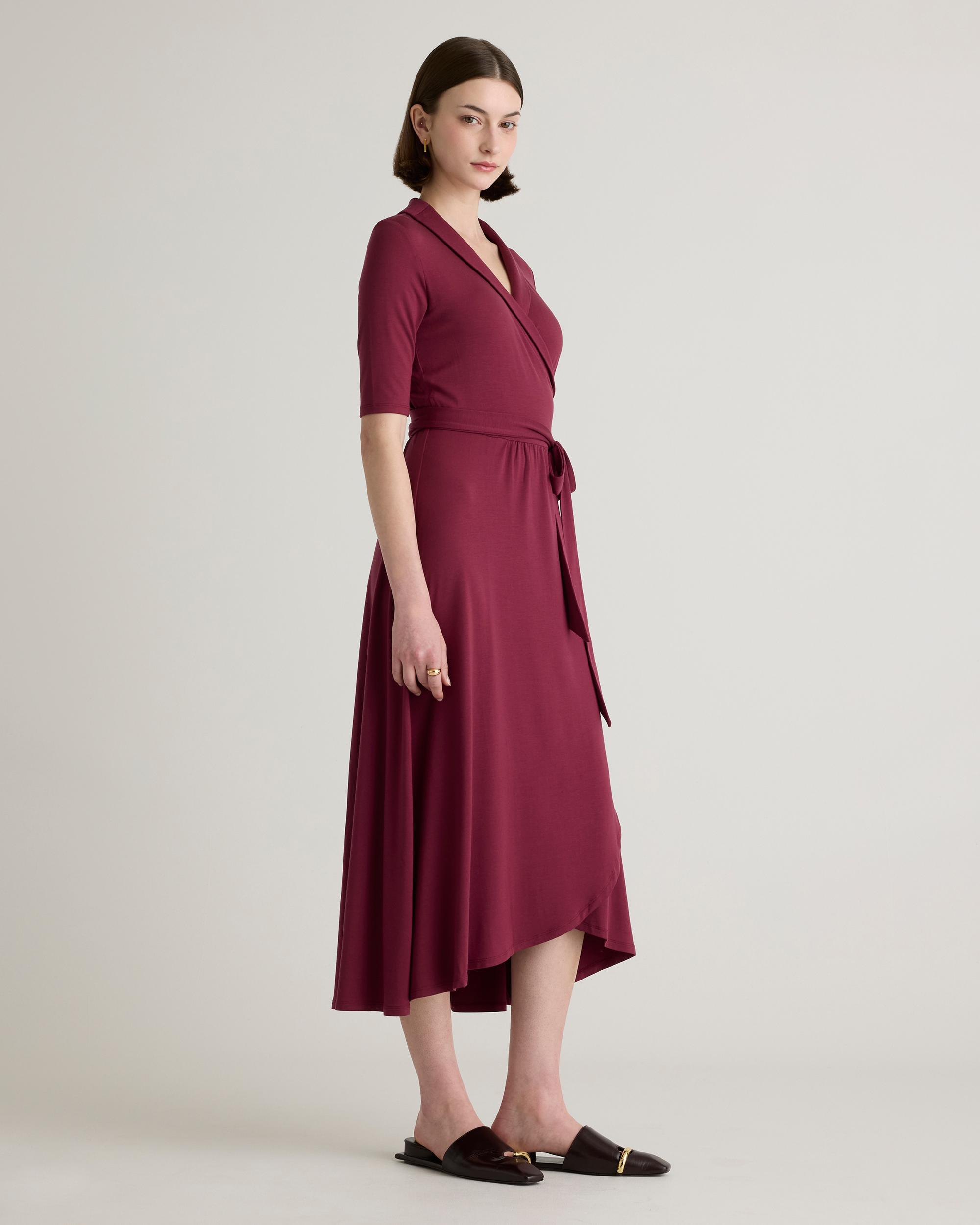 Quince | Women's Tencel Jersey Midi Wrap Dress Size XL Product Image