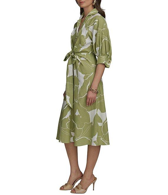 Donna Karan Floral Print Midi Shirt Dress Product Image