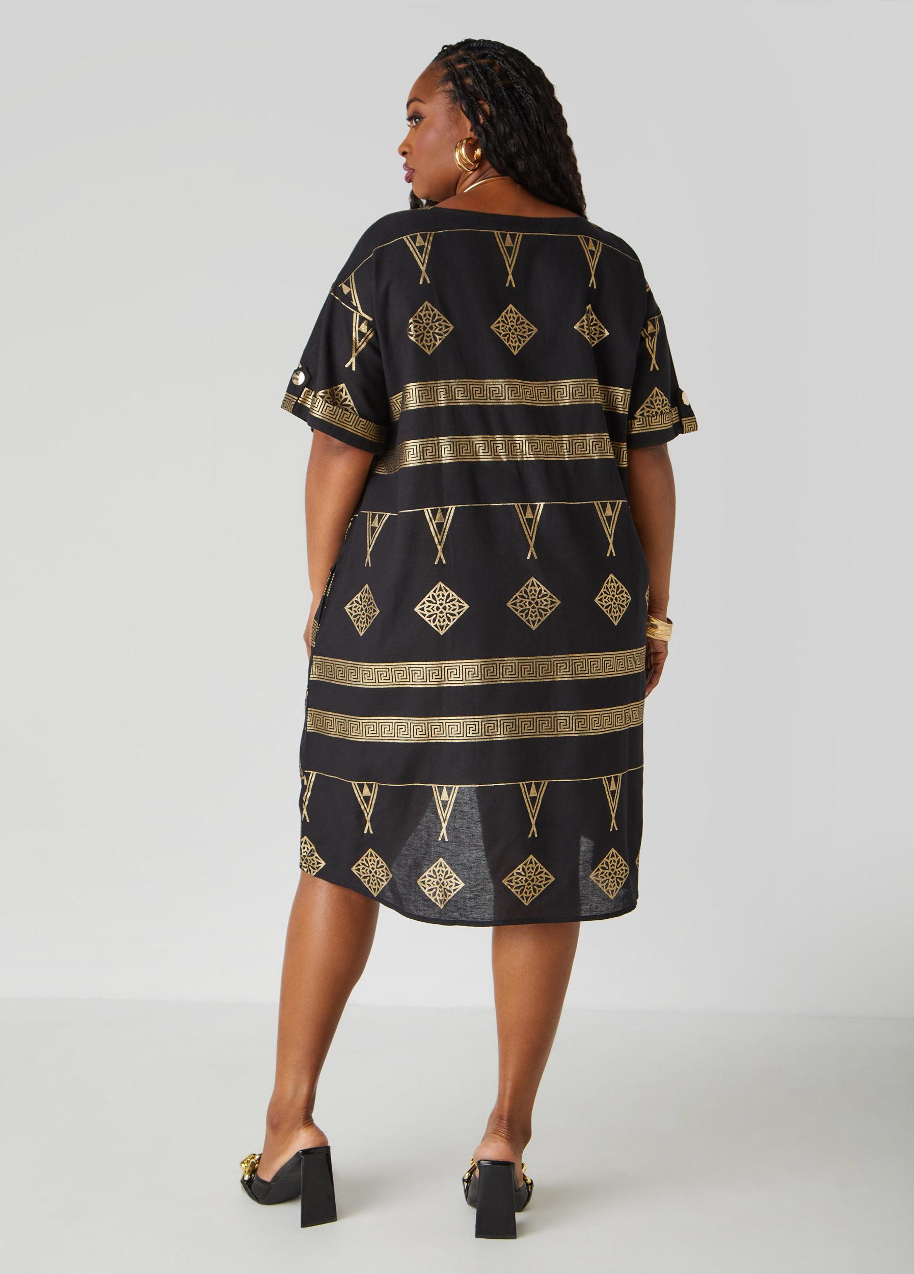 Metallic Print Dress Product Image