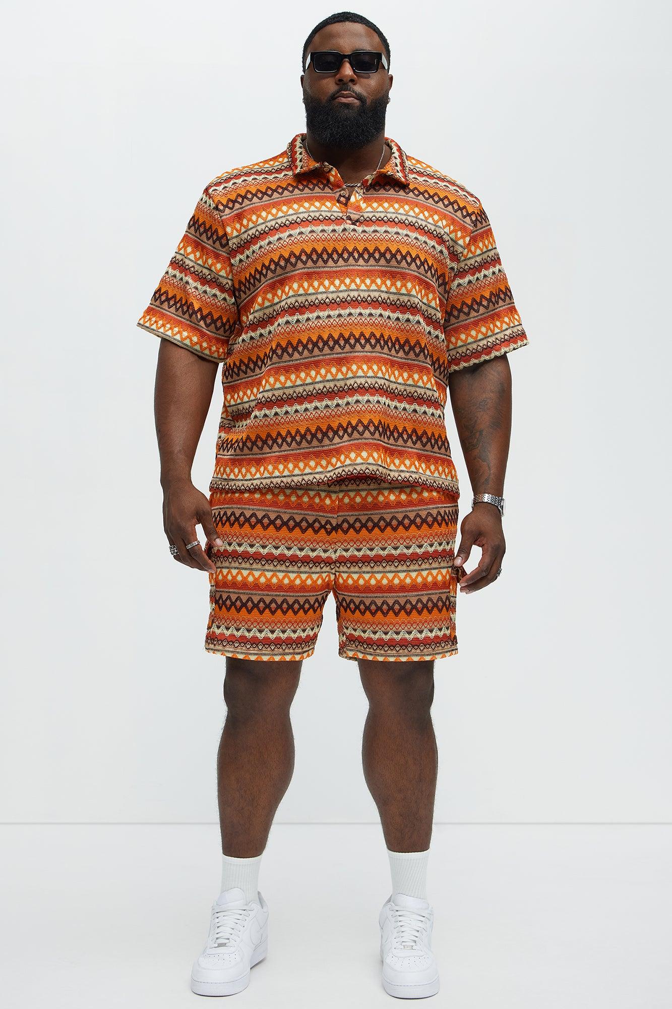 Sunset Short Sleeve Polo - Brown/combo Male Product Image