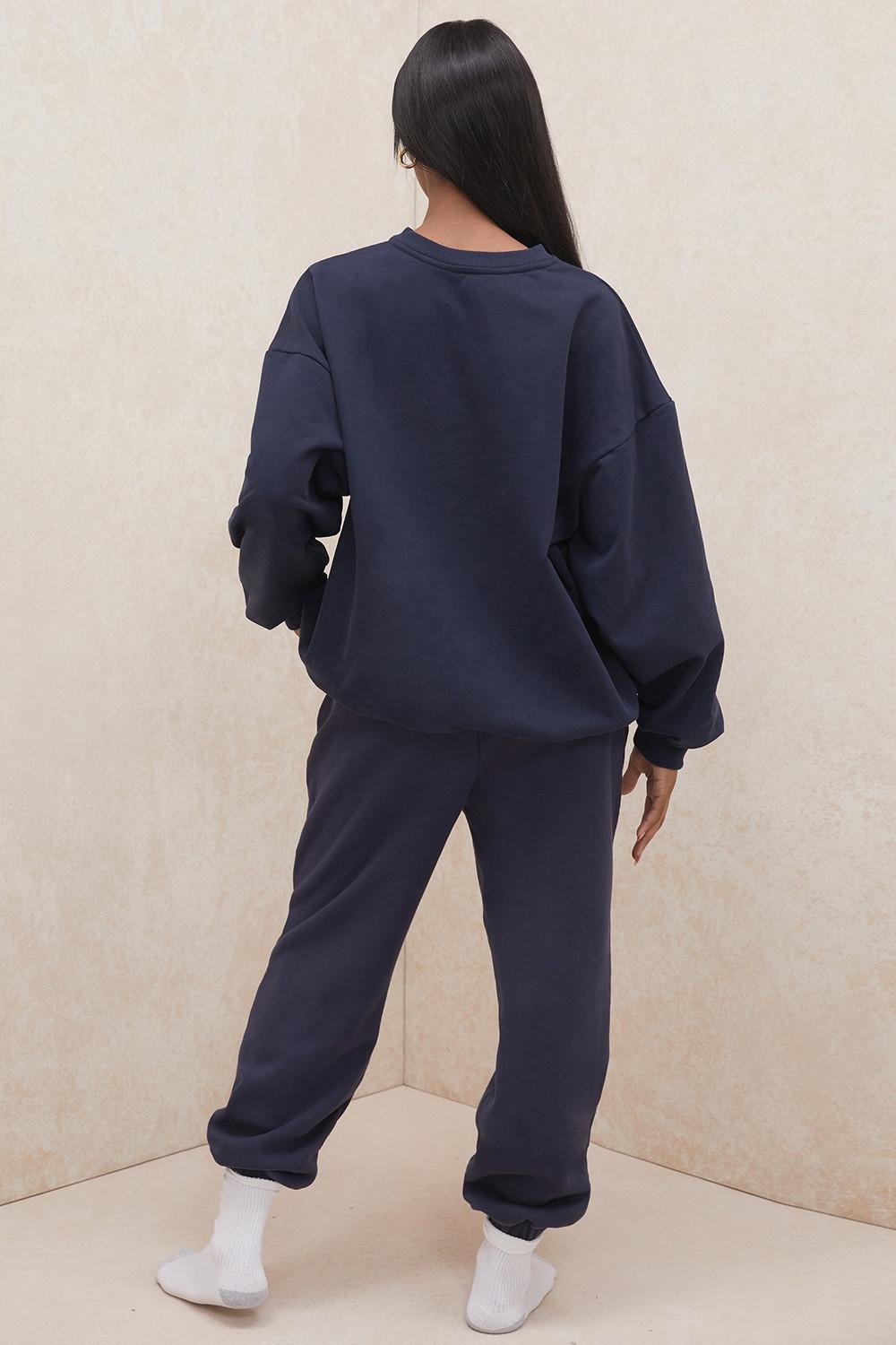 Sky  navy fleece back jogging trousers Product Image