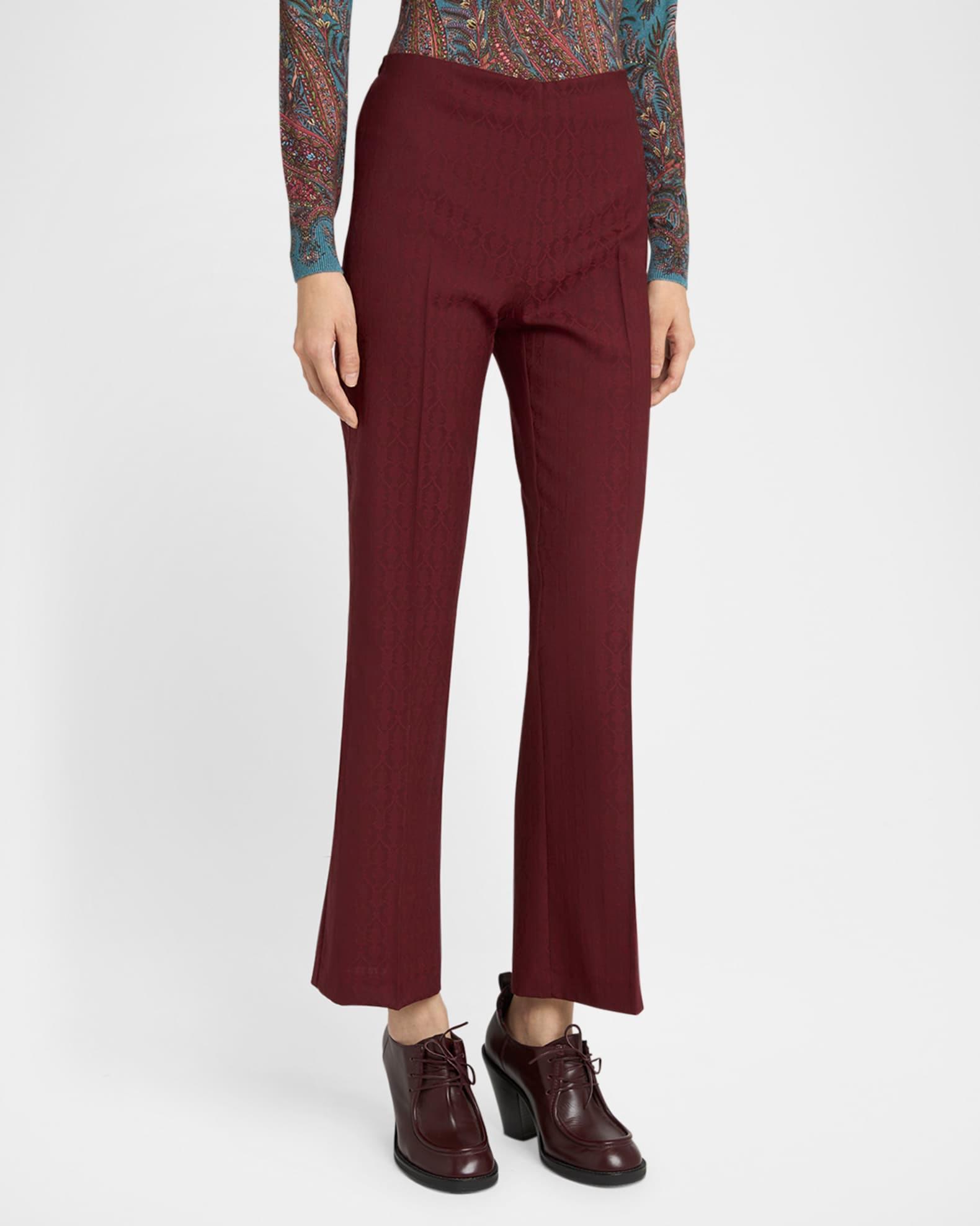 Jacquard Straight-Leg Ankle Trousers Product Image