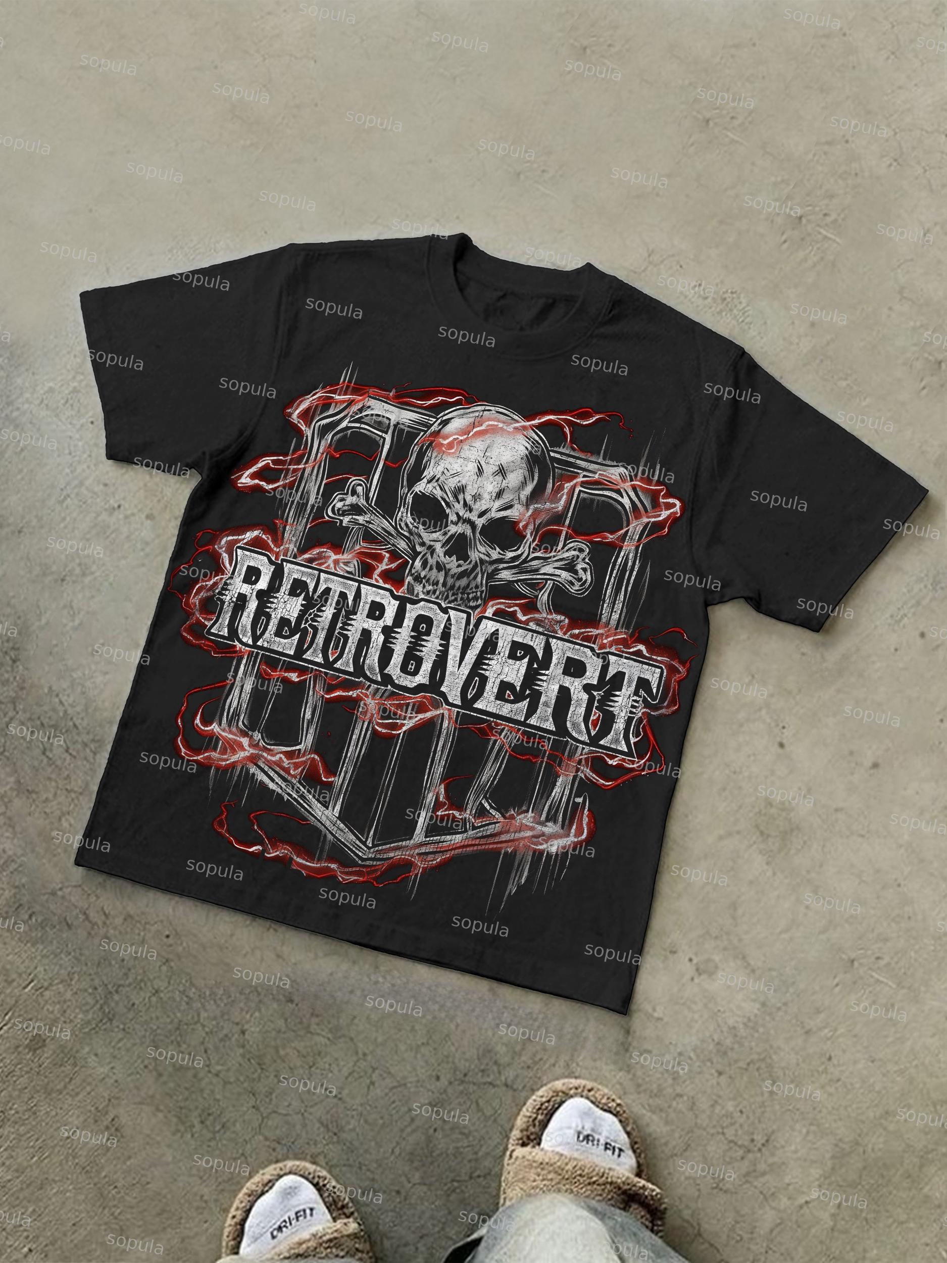 Red Skull Cotton T-shirt Product Image