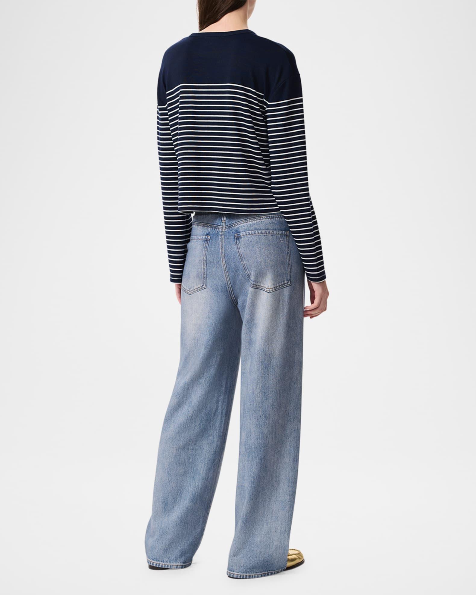 The Knit Stripe Boxy Long-Sleeve Tee Product Image