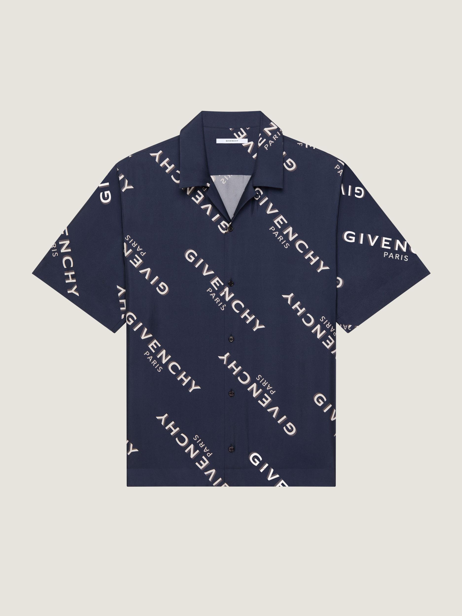 Shirt in silk twill with GIVENCHY shadow print Product Image
